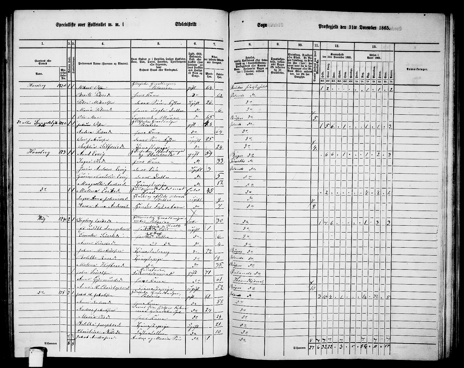 RA, Folketelling 1865 for 1621P Ørland prestegjeld, 1865, s. 108