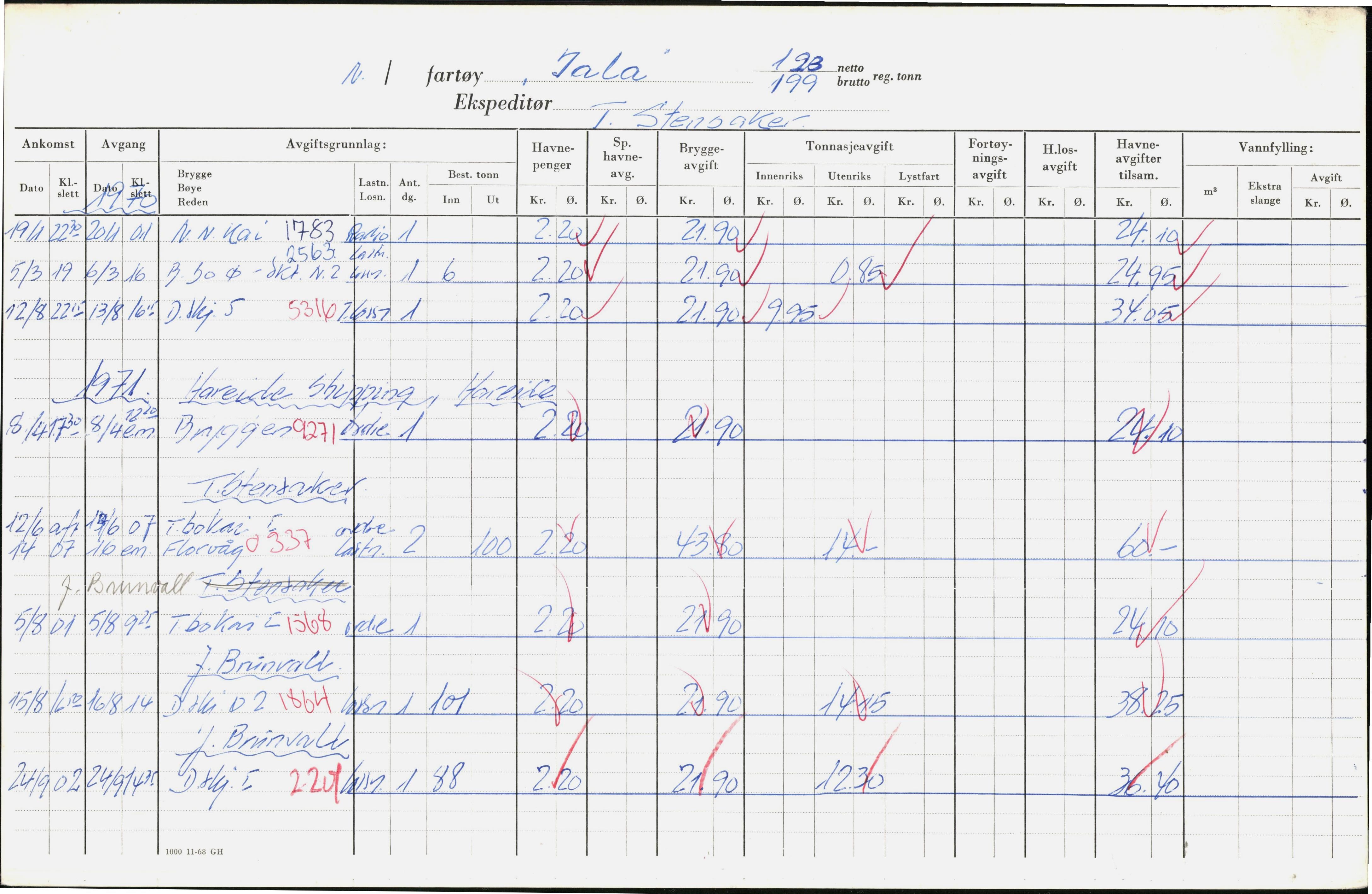 Bergen kommune. Havnekontor/havnefogd, BBA/A-0742/H/Ha/Hac/L0026: Skipsregister Iala-Iwy, 1941-1975