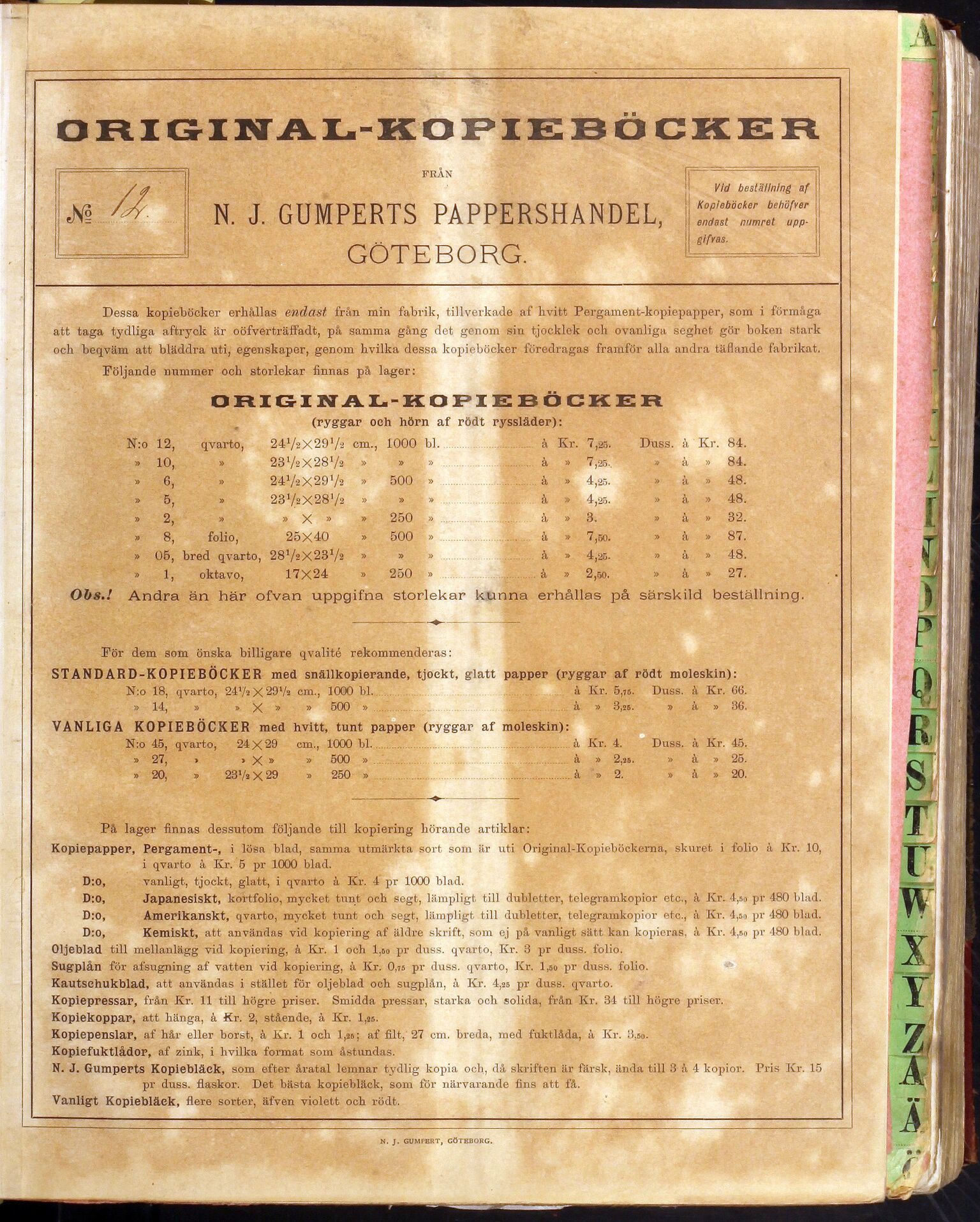 A/S Sulitjelma Gruber, AIN/NA052/B/Bc/L0009: S.G. til Helsingborg, 1895-1902