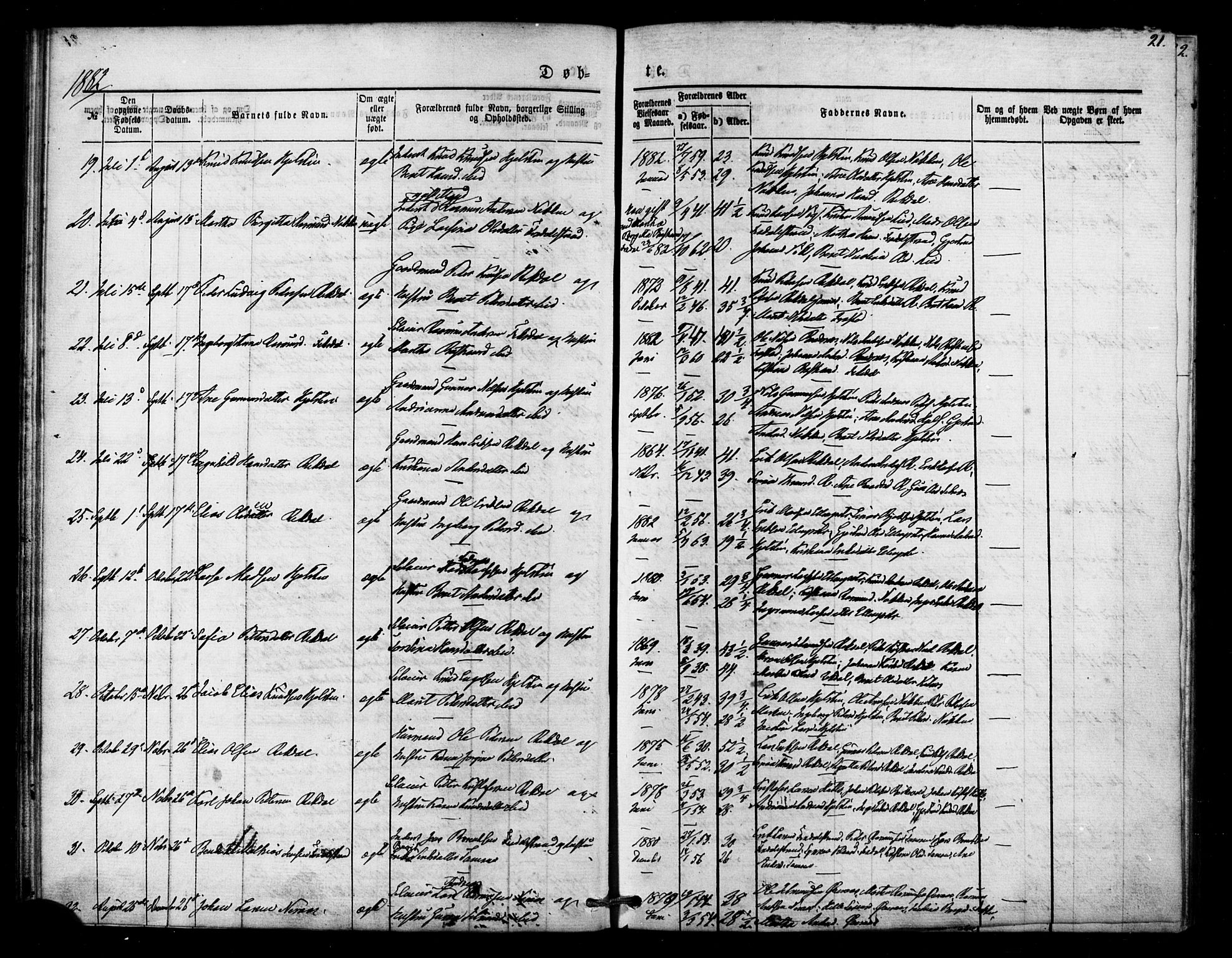 Ministerialprotokoller, klokkerbøker og fødselsregistre - Møre og Romsdal, AV/SAT-A-1454/540/L0540: Ministerialbok nr. 540A01, 1872-1883, s. 21