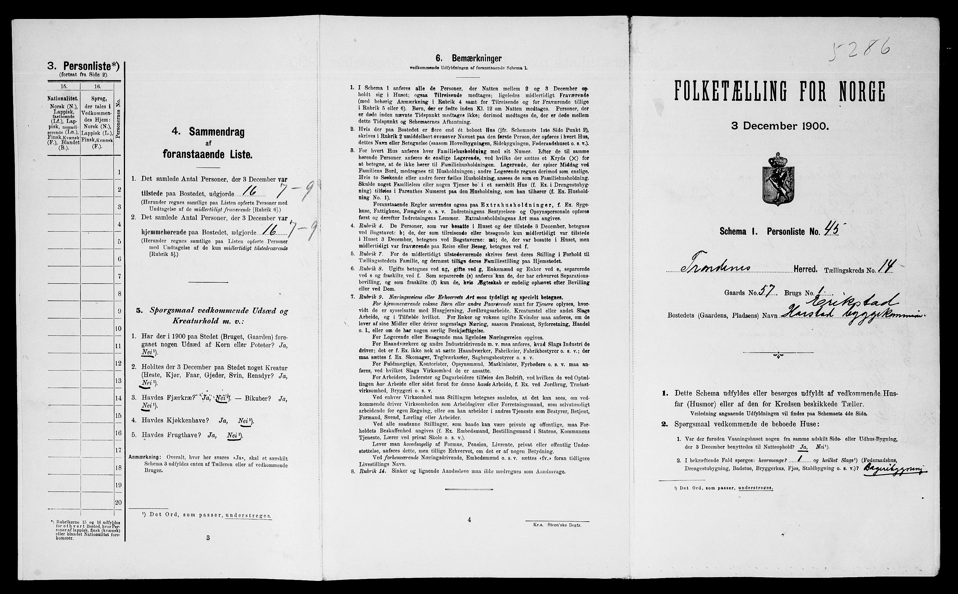 SATØ, Folketelling 1900 for 1914 Trondenes herred, 1900, s. 1540