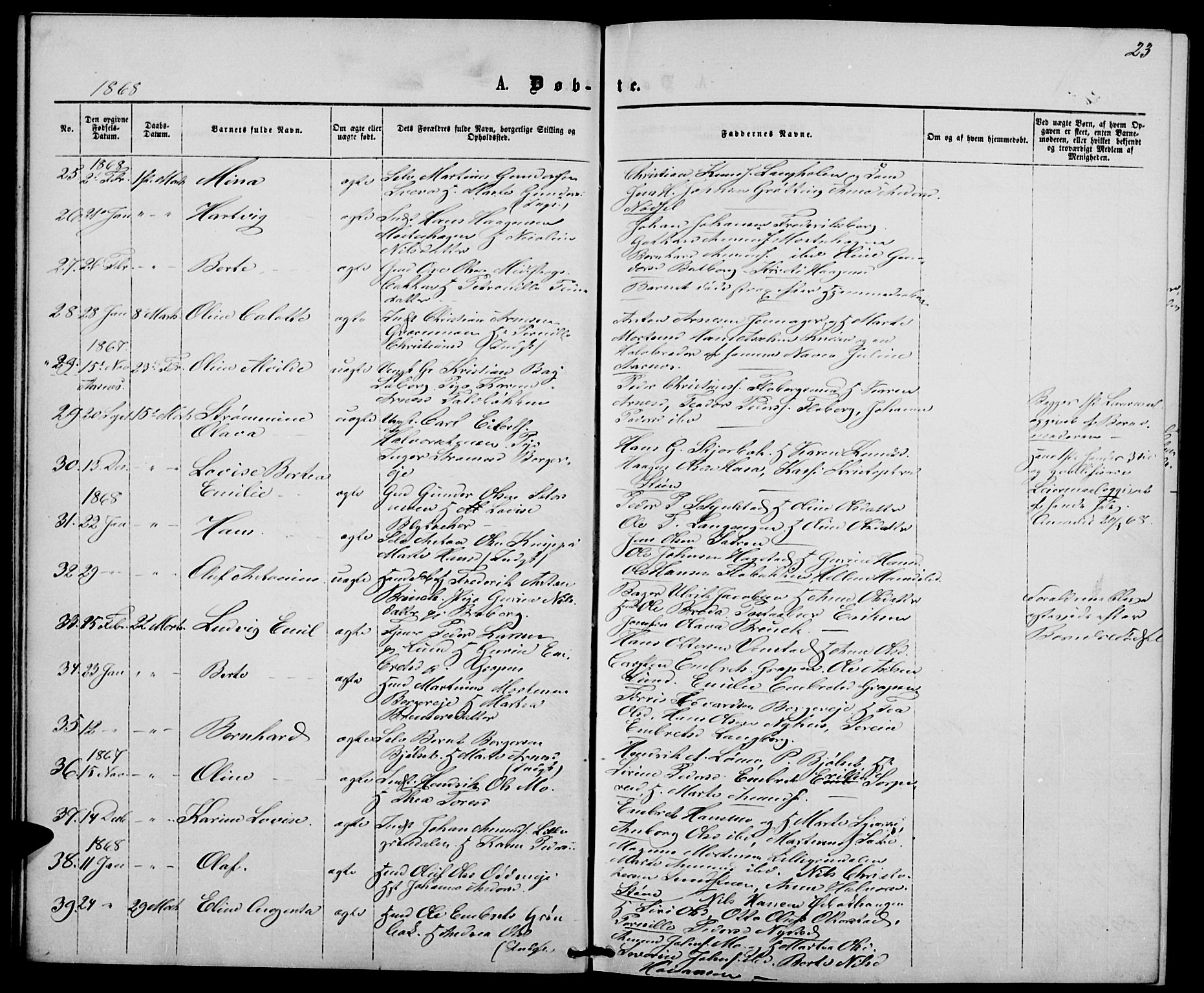 Elverum prestekontor, AV/SAH-PREST-044/H/Ha/Hab/L0004: Klokkerbok nr. 4, 1866-1874, s. 23