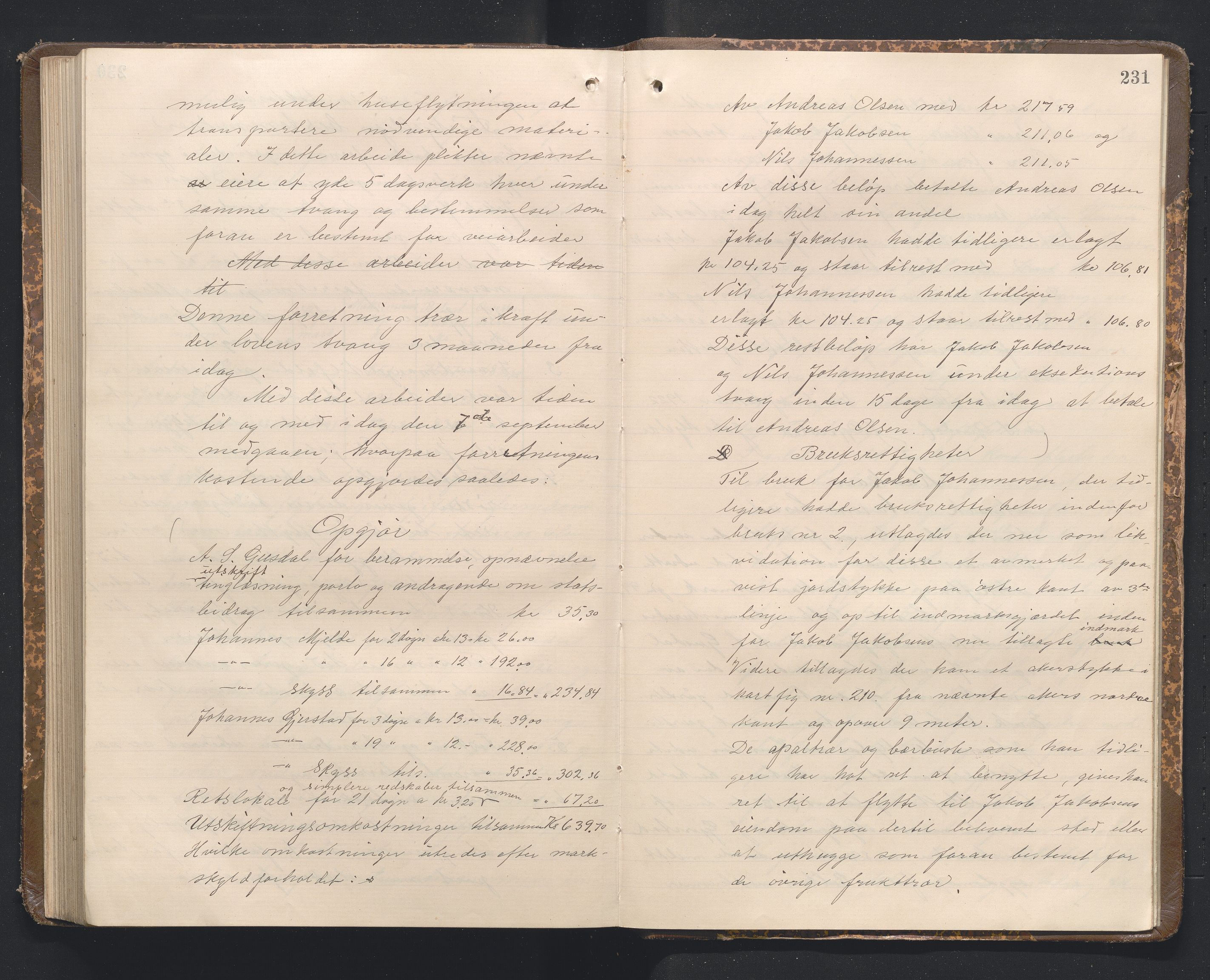 Hordaland jordskiftedøme - I Nordhordland jordskiftedistrikt, AV/SAB-A-6801/A/Aa/L0022: Forhandlingsprotokoll, 1919-1922, s. 230b-231a