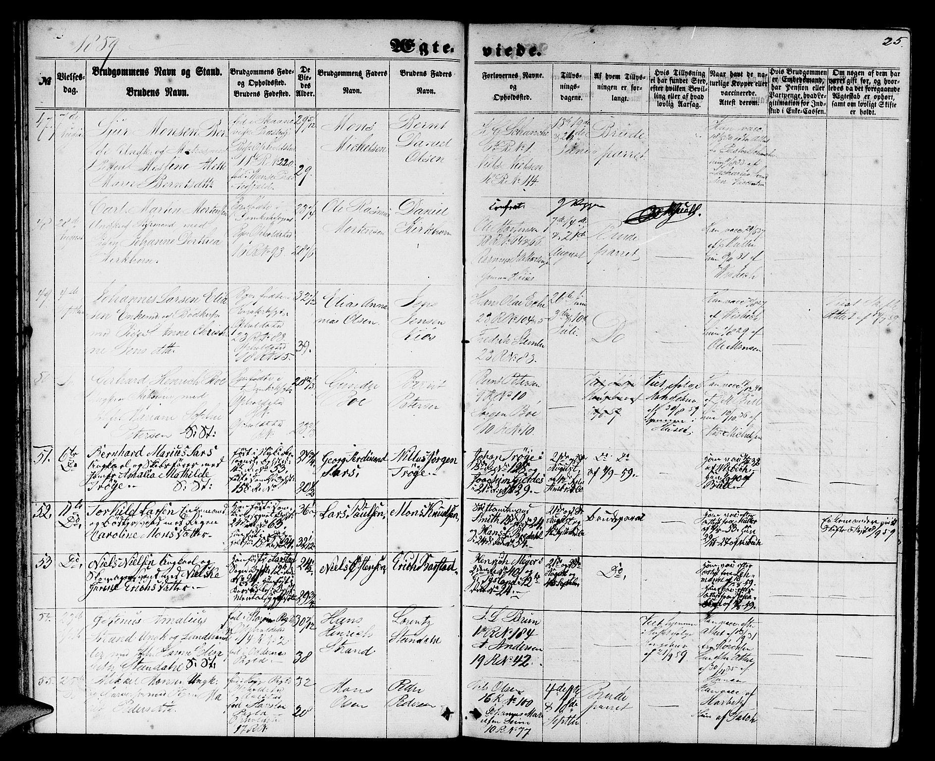 Domkirken sokneprestembete, AV/SAB-A-74801/H/Hab/L0030: Klokkerbok nr. D 2, 1857-1876, s. 25