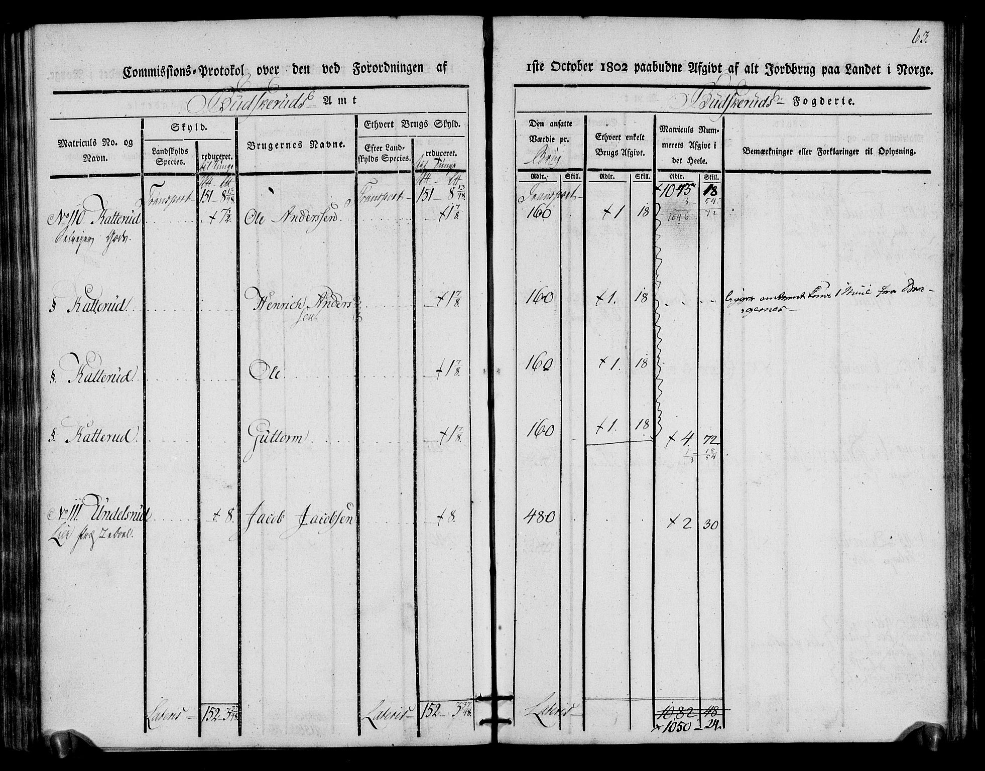 Rentekammeret inntil 1814, Realistisk ordnet avdeling, RA/EA-4070/N/Ne/Nea/L0064: Buskerud fogderi. Kommisjonsprotokoll for Lier prestegjeld, 1803, s. 64