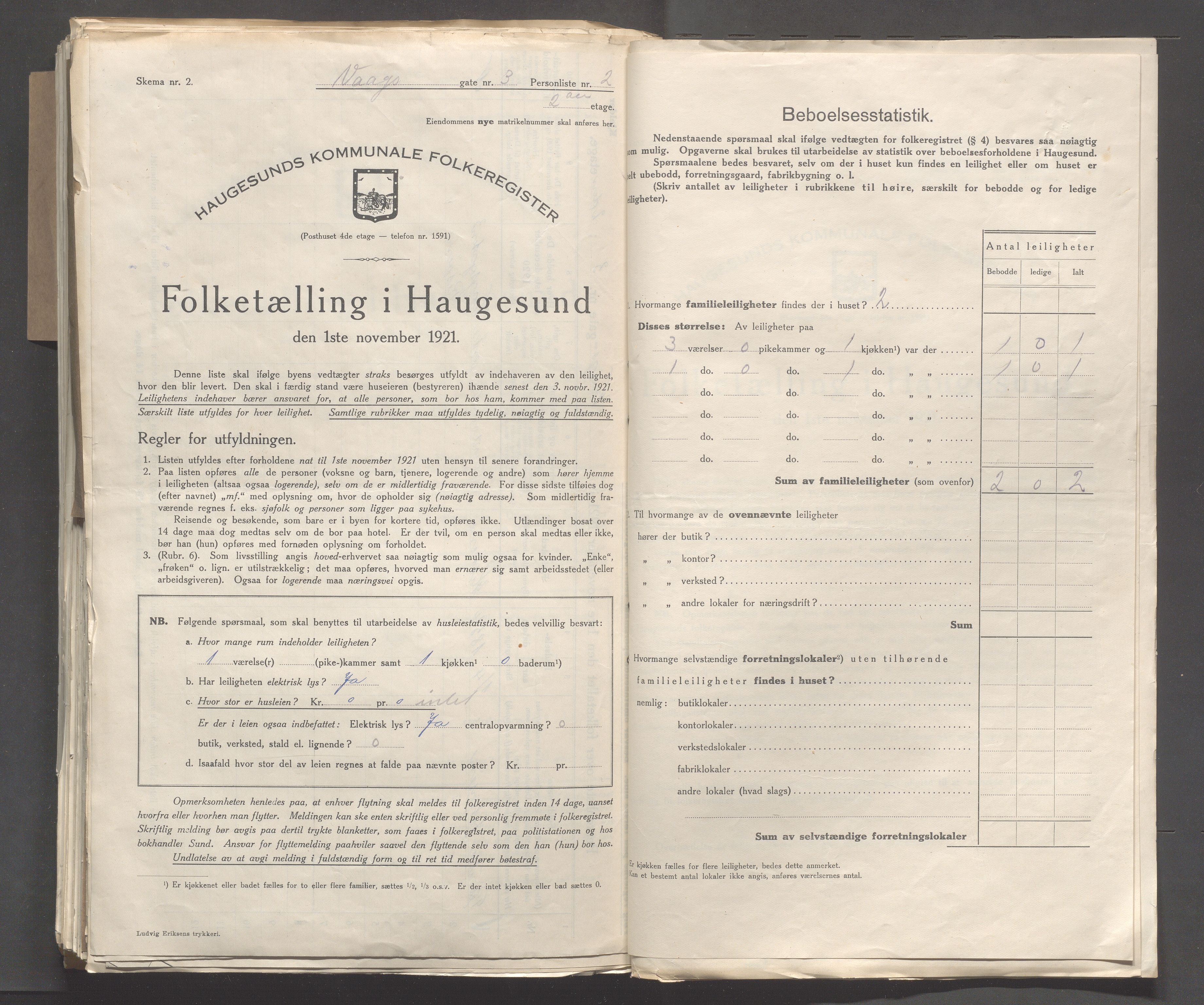 IKAR, Kommunal folketelling 1.11.1921 for Haugesund, 1921, s. 7448