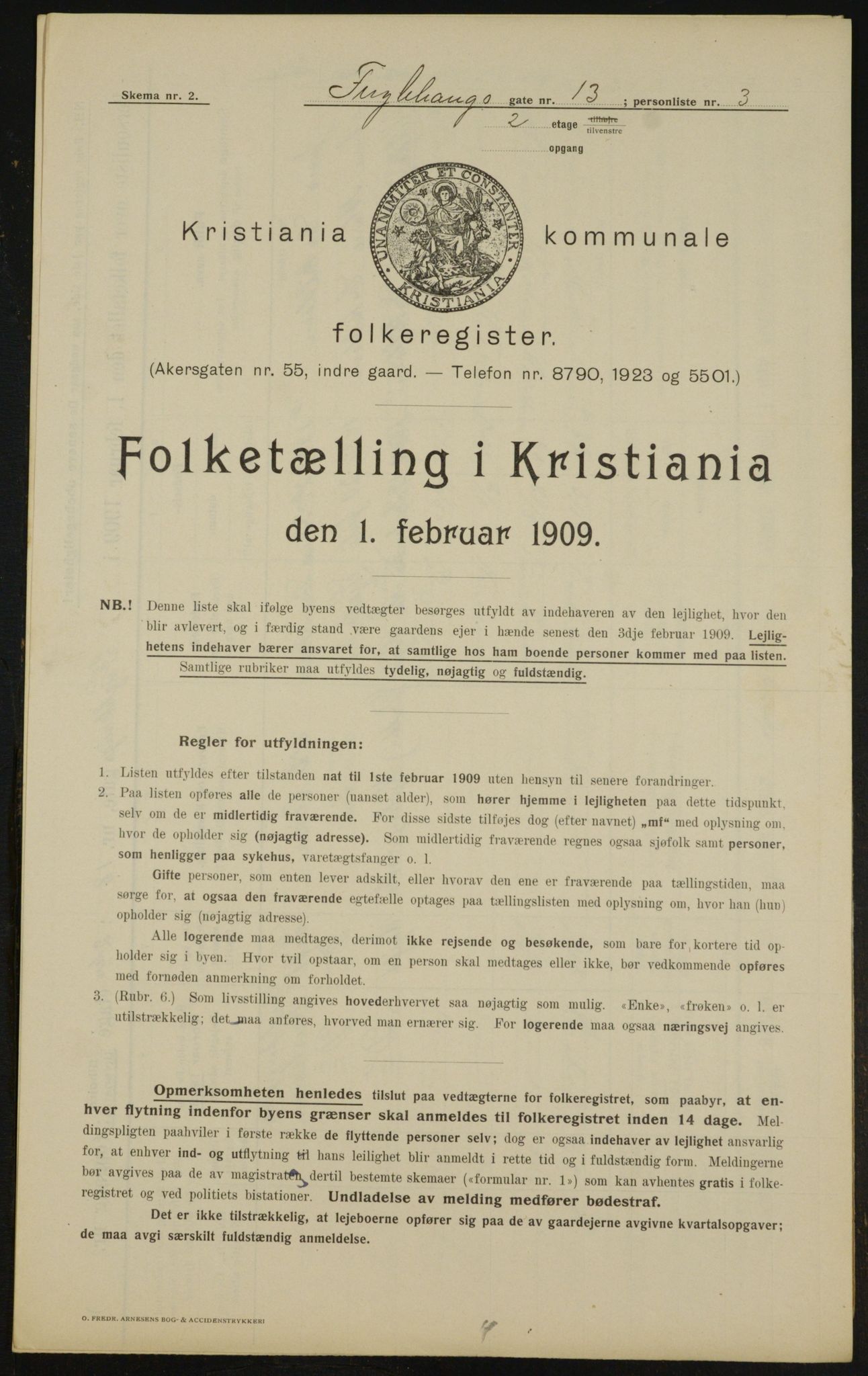 OBA, Kommunal folketelling 1.2.1909 for Kristiania kjøpstad, 1909, s. 25914