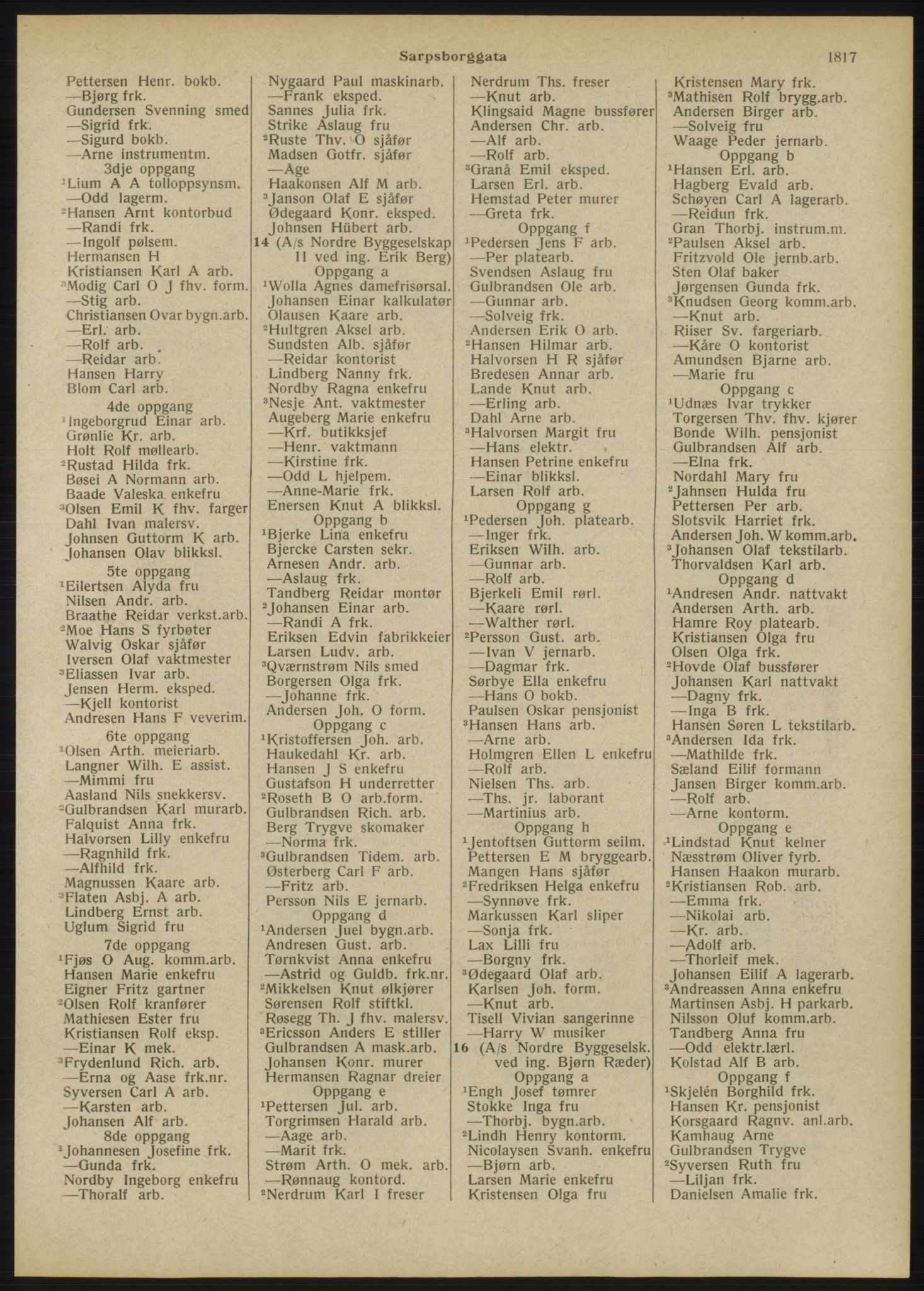 Kristiania/Oslo adressebok, PUBL/-, 1946, s. 1817