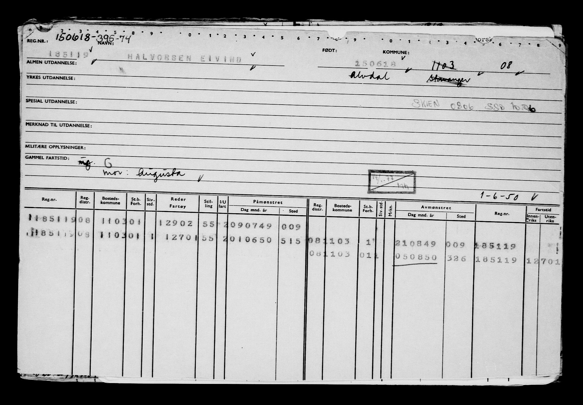 Direktoratet for sjømenn, AV/RA-S-3545/G/Gb/L0159: Hovedkort, 1918, s. 326