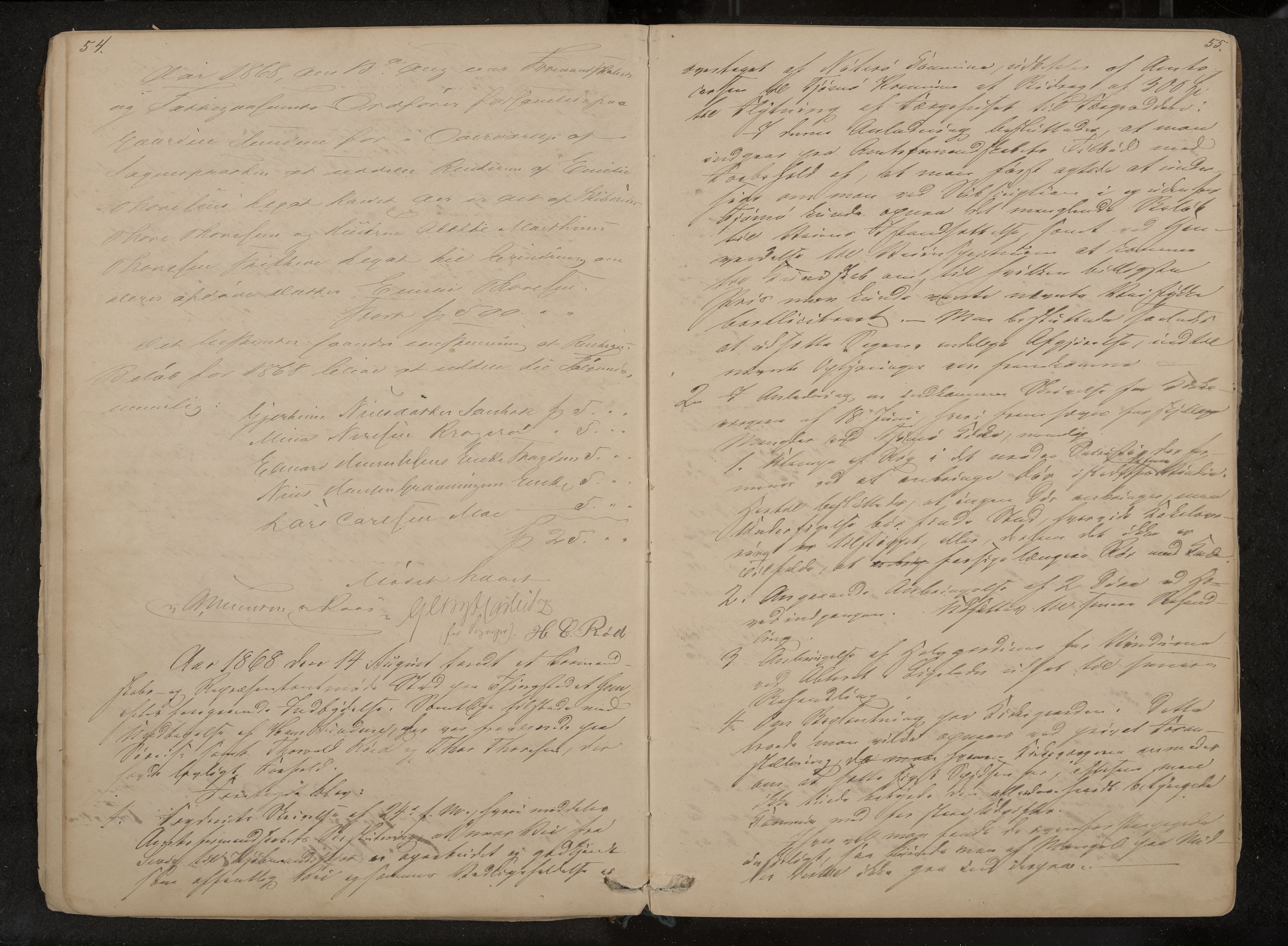 Tjøme formannskap og sentraladministrasjon, IKAK/0723021-1/A/L0002: Møtebok, 1865-1886, s. 54-55