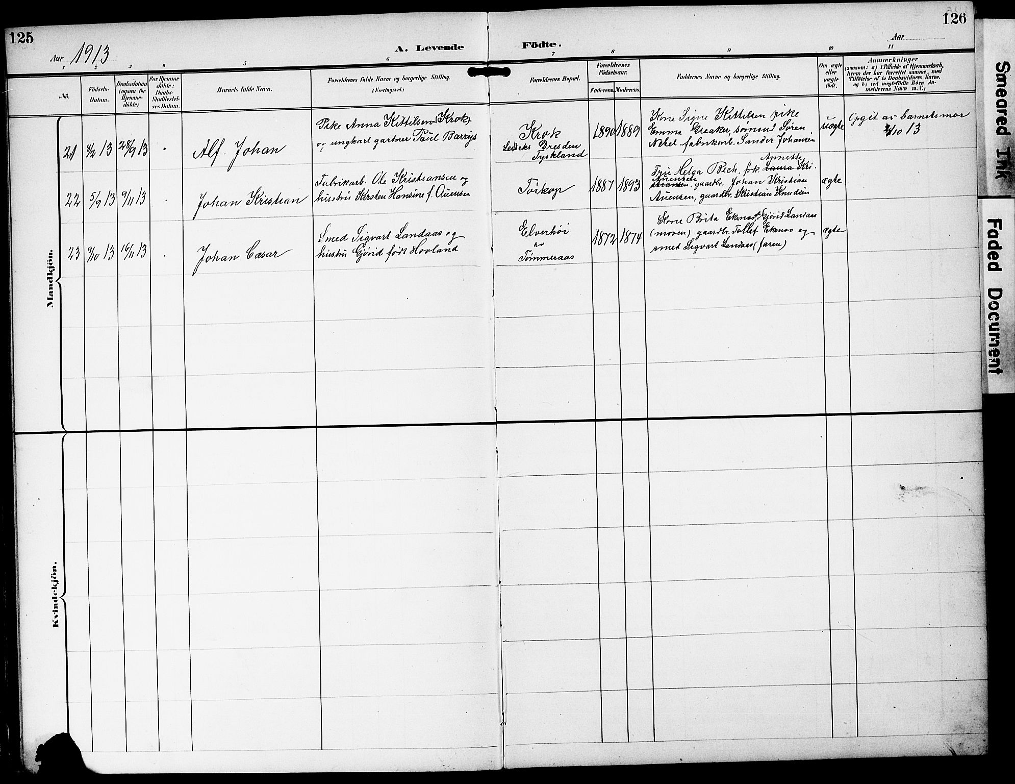 Strømm kirkebøker, AV/SAKO-A-322/G/Ga/L0004: Klokkerbok nr. I 4, 1897-1927, s. 125-126