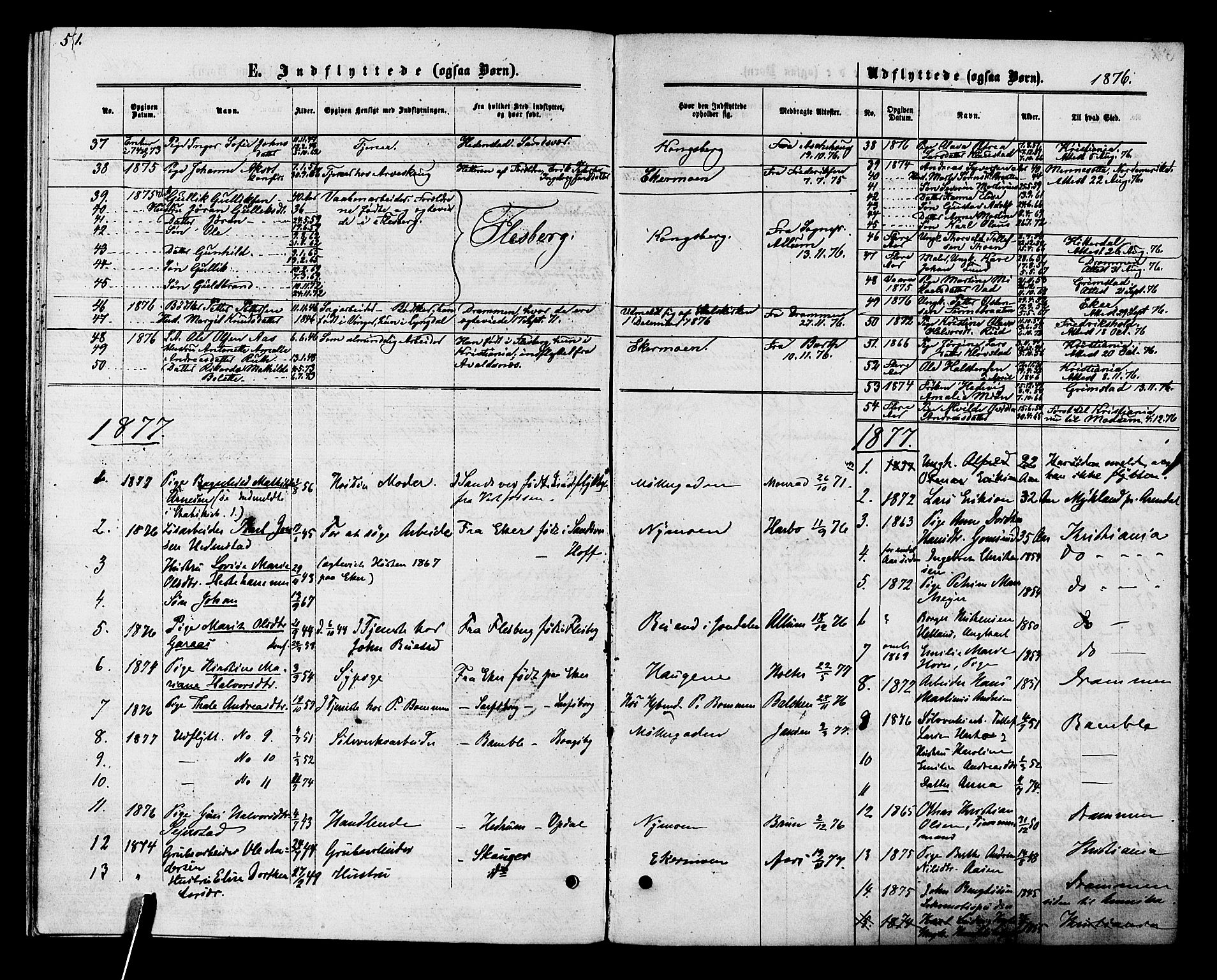 Kongsberg kirkebøker, AV/SAKO-A-22/F/Fa/L0011: Ministerialbok nr. I 11, 1876-1877, s. 51