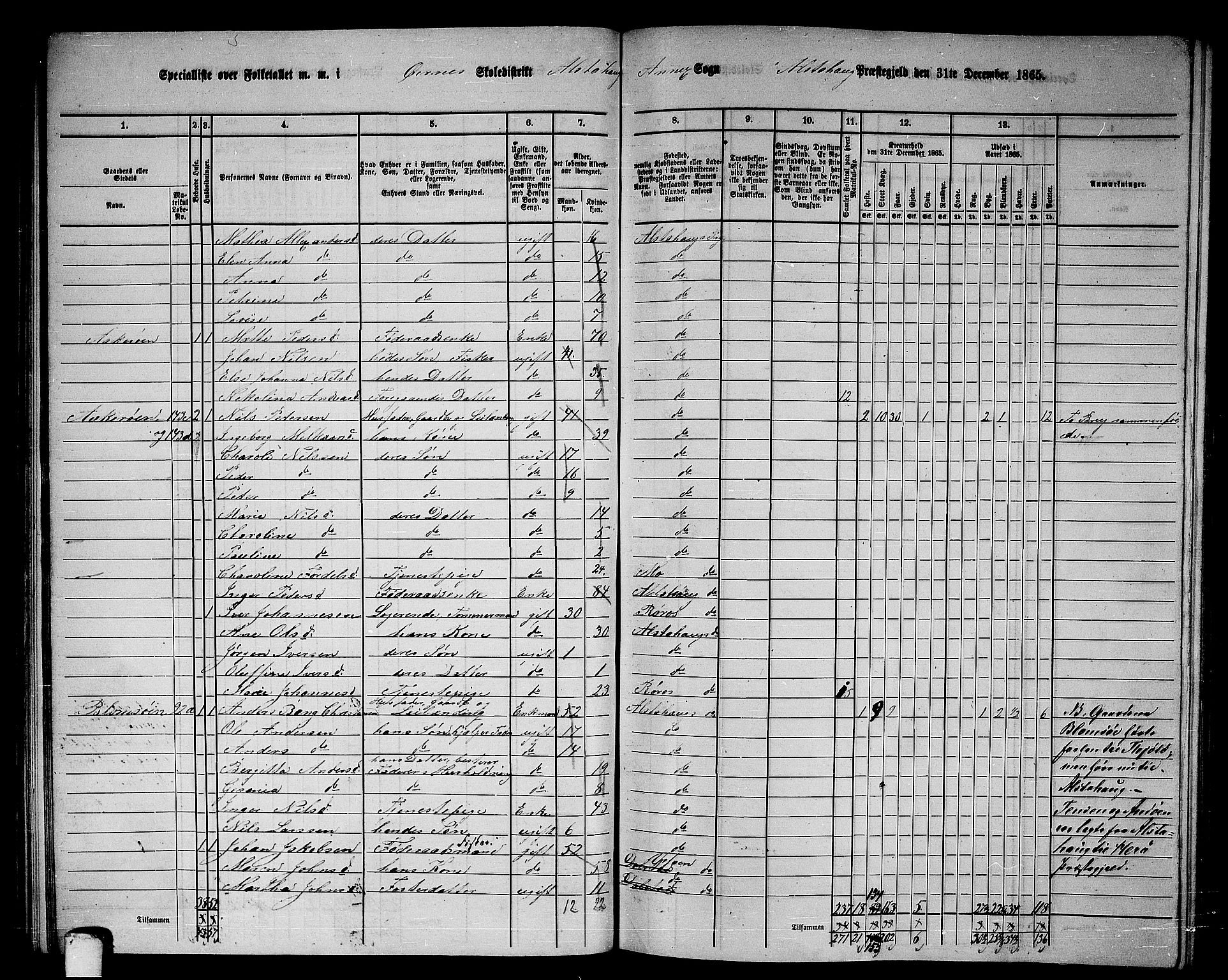 RA, Folketelling 1865 for 1820P Alstahaug prestegjeld, 1865, s. 47
