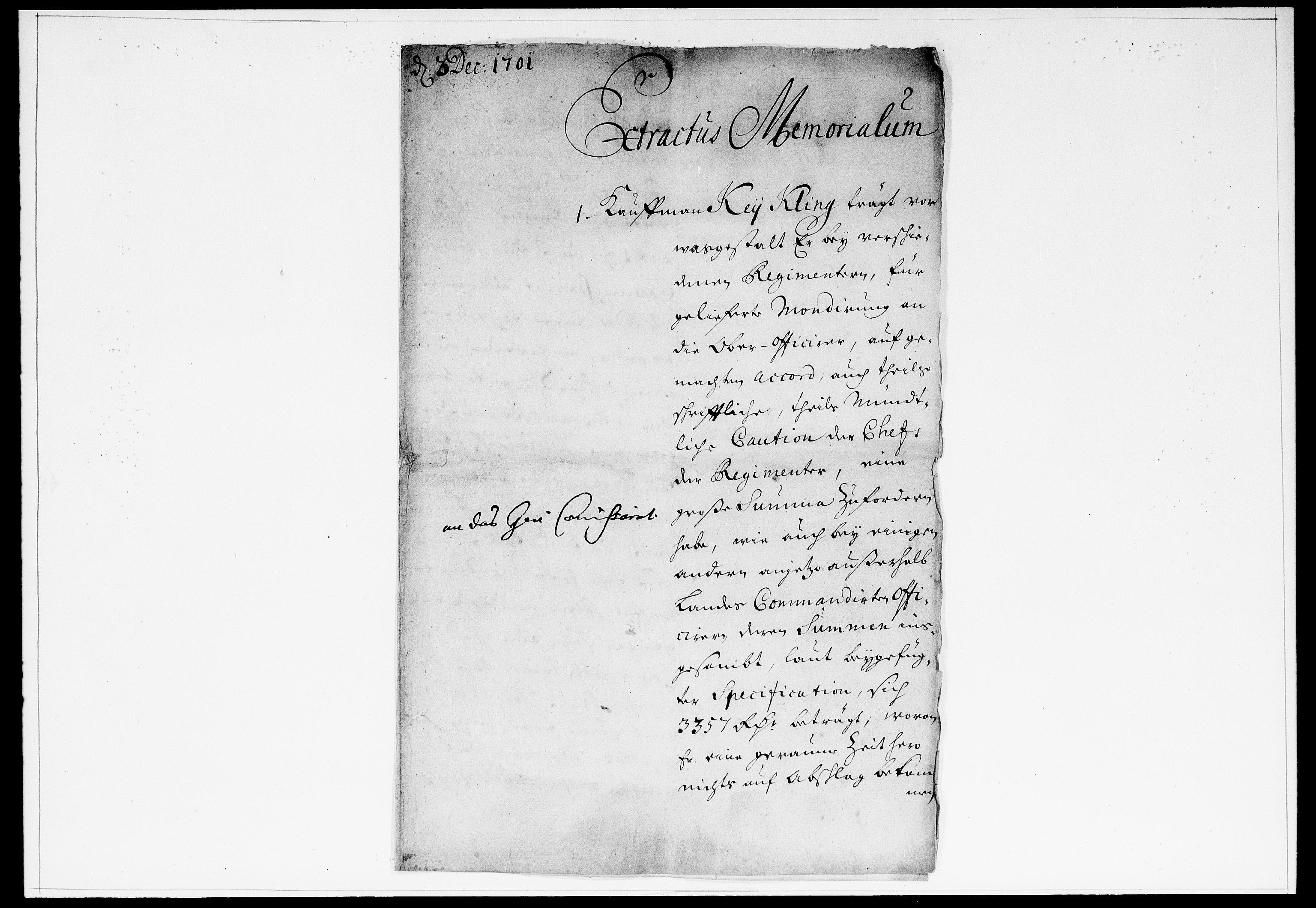 Krigskollegiet, Krigskancelliet, DRA/A-0006/-/0923-0928: Refererede sager, 1701, s. 1247