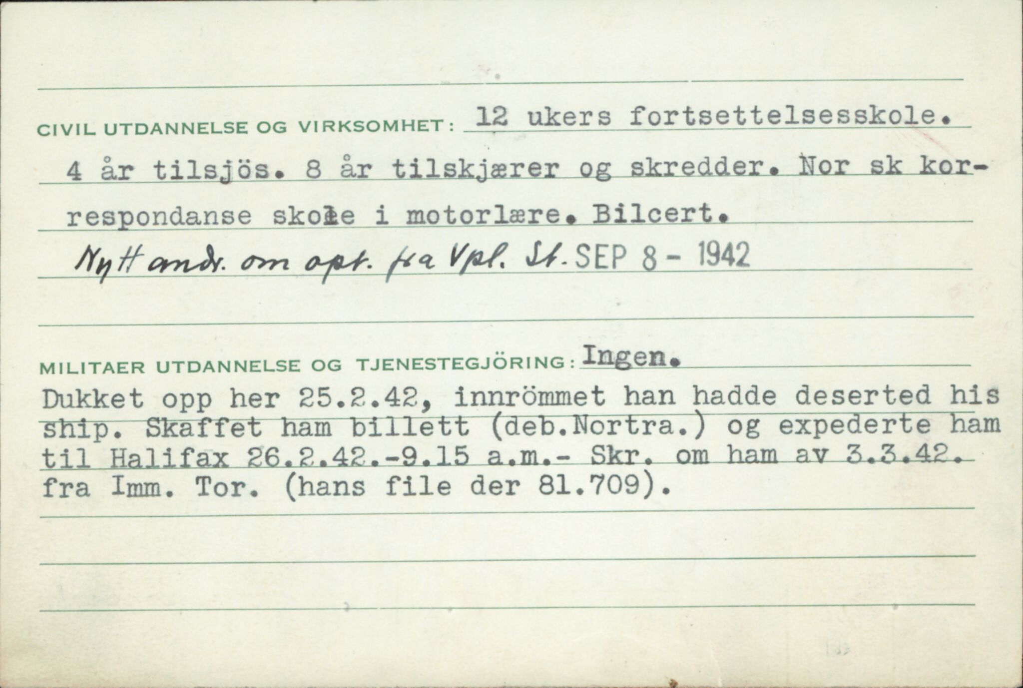 Forsvaret, Forsvarets overkommando/Luftforsvarsstaben, RA/RAFA-4079/P/Pa/L0024: Personellpapirer, 1910, s. 316