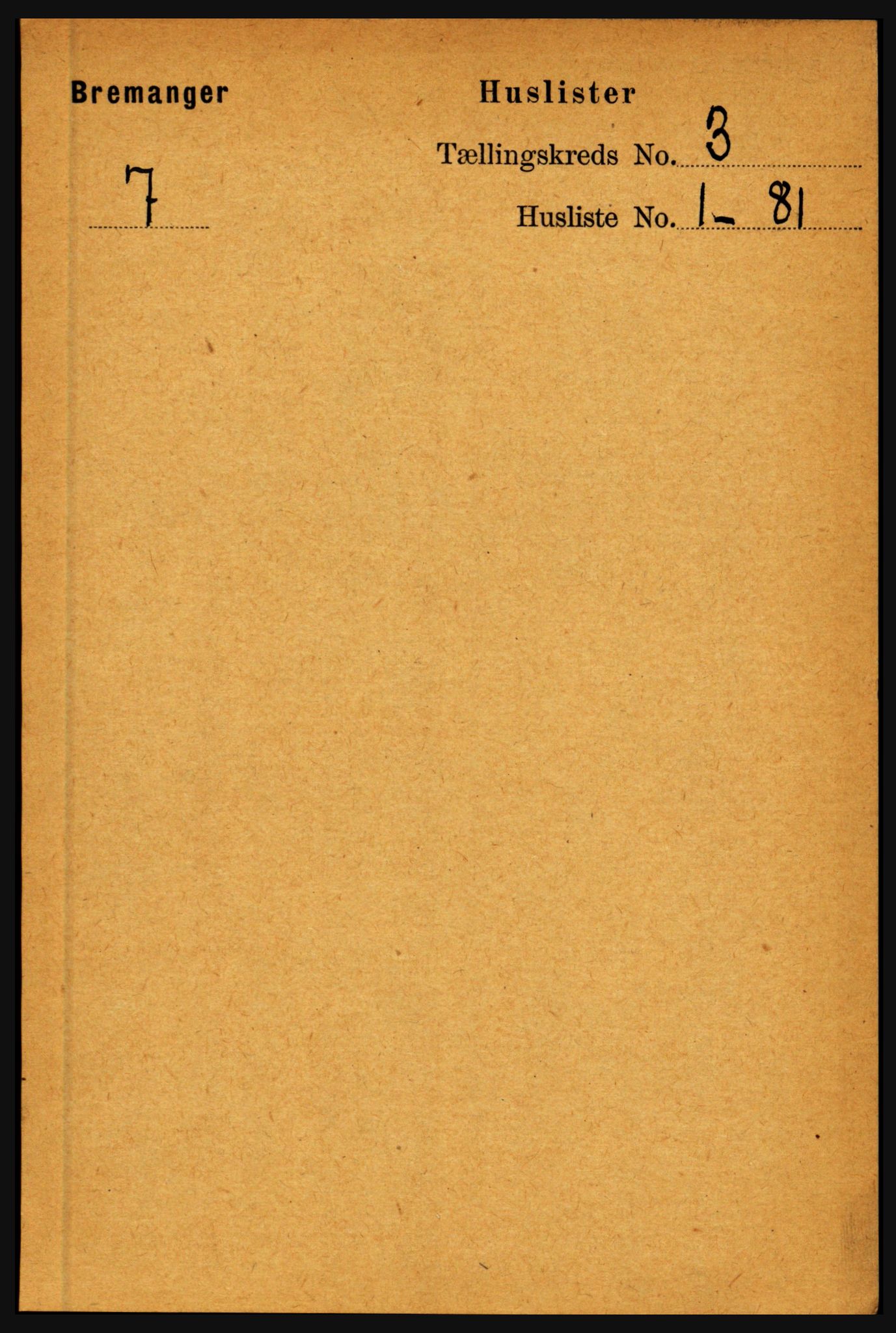 RA, Folketelling 1891 for 1438 Bremanger herred, 1891, s. 886