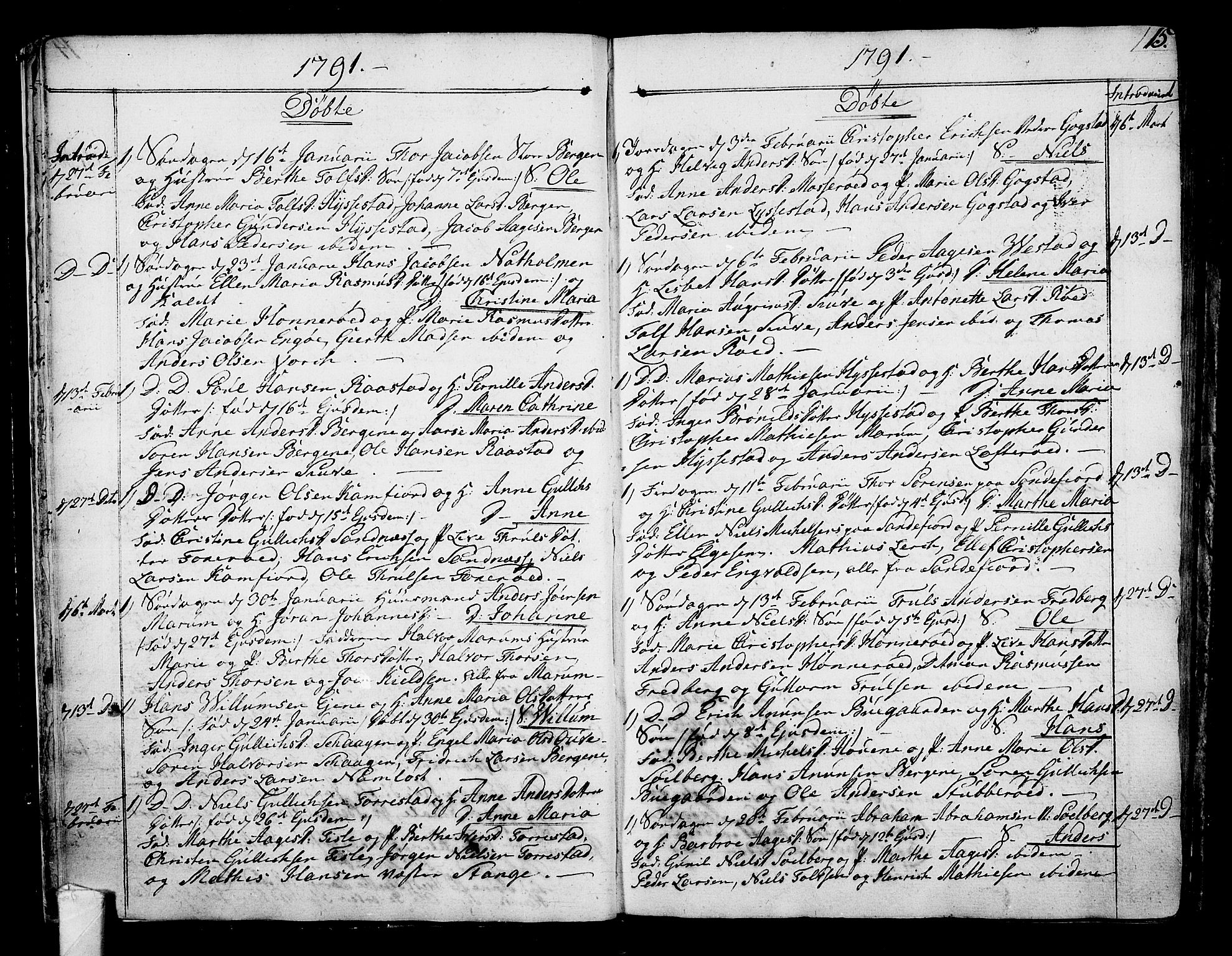 Sandar kirkebøker, AV/SAKO-A-243/F/Fa/L0003: Ministerialbok nr. 3, 1789-1814, s. 15