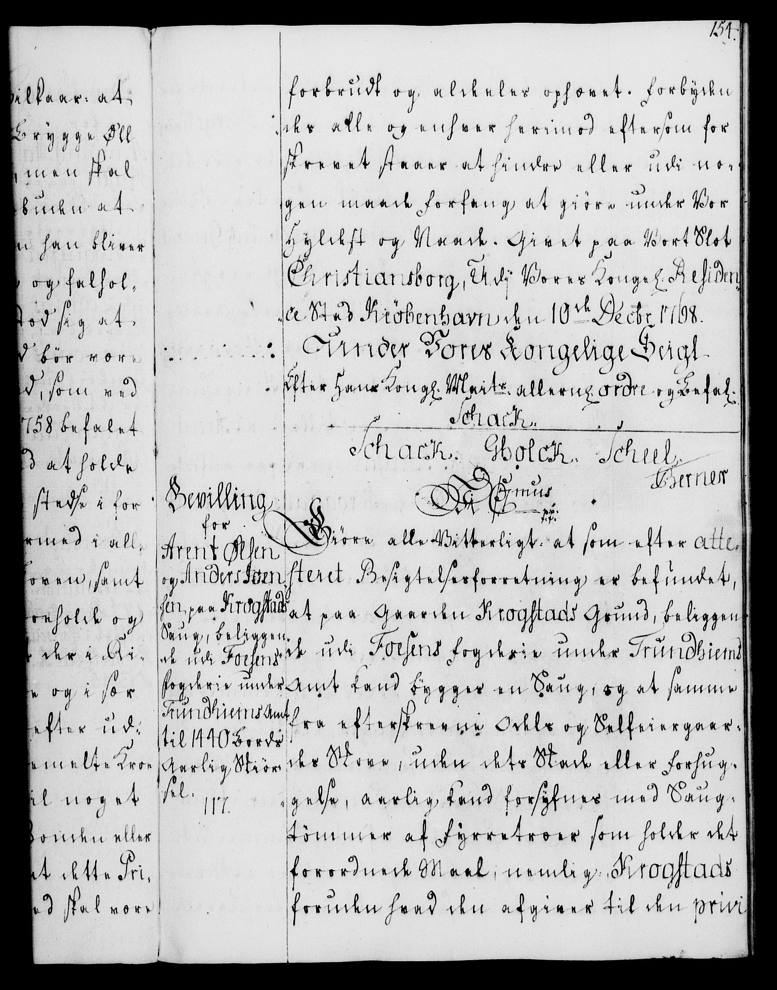 Rentekammeret, Kammerkanselliet, AV/RA-EA-3111/G/Gg/Gga/L0008: Norsk ekspedisjonsprotokoll med register (merket RK 53.8), 1768-1771, s. 154