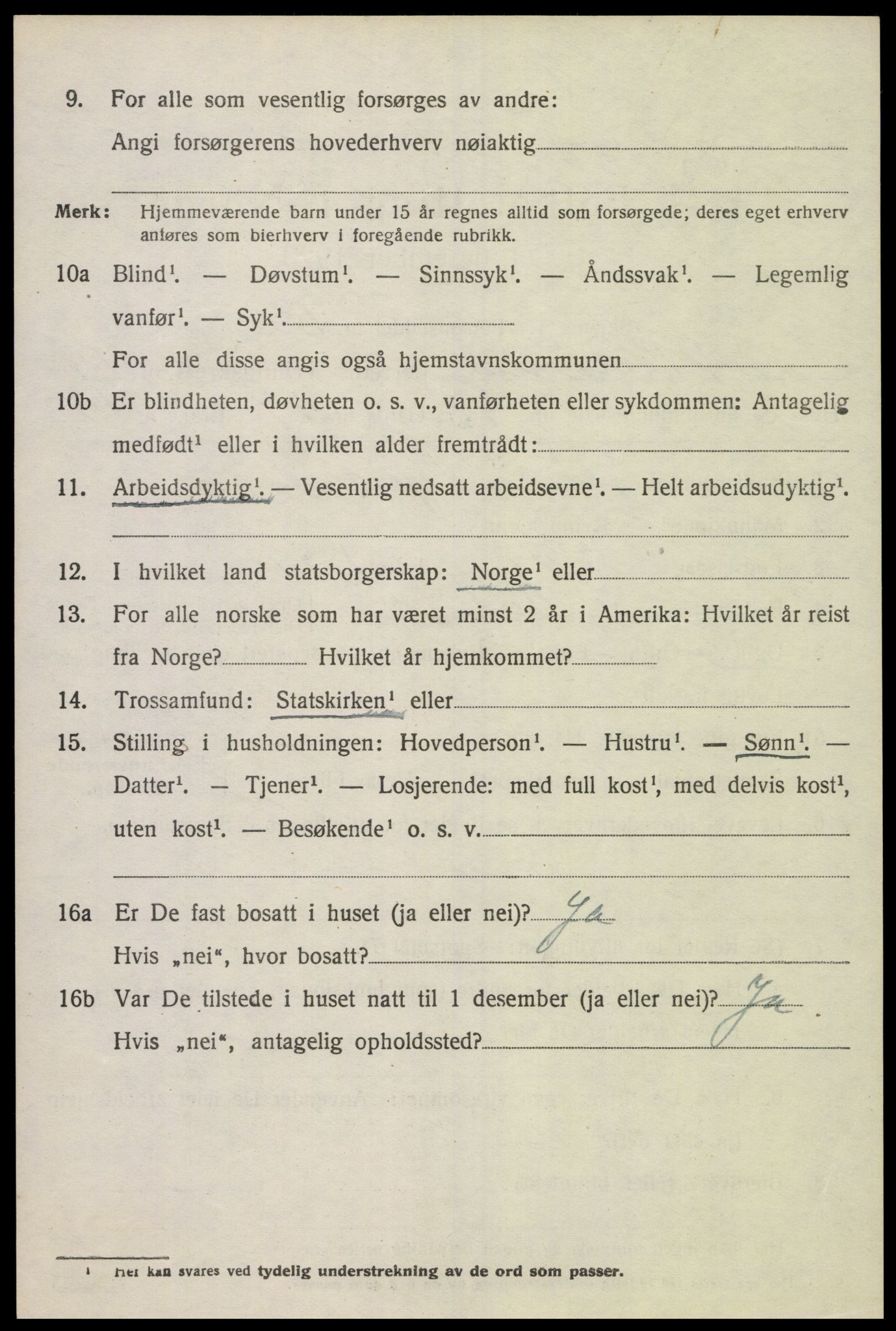 SAK, Folketelling 1920 for 1029 Sør-Audnedal herred, 1920, s. 5584