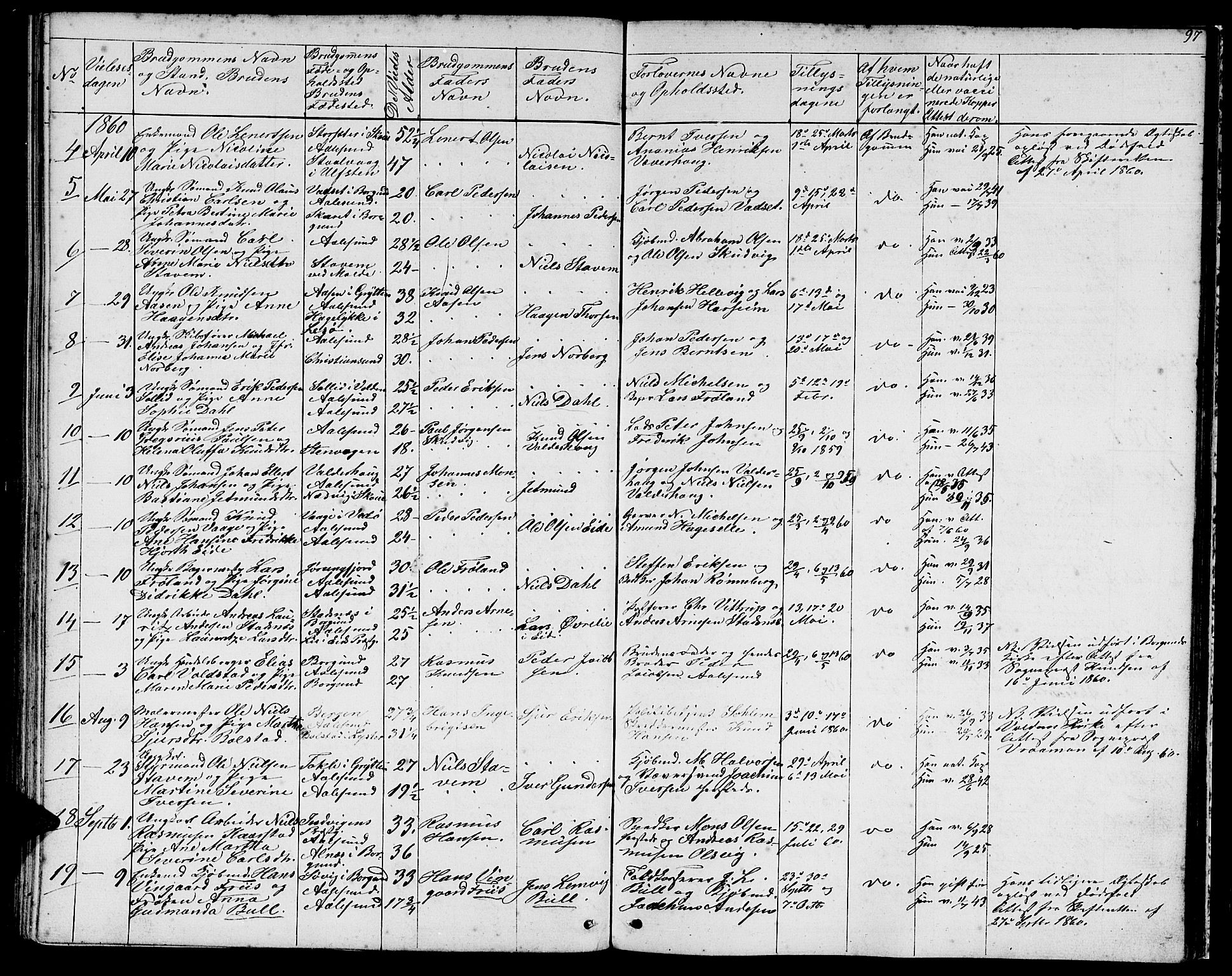 Ministerialprotokoller, klokkerbøker og fødselsregistre - Møre og Romsdal, AV/SAT-A-1454/529/L0464: Klokkerbok nr. 529C01, 1855-1867, s. 97