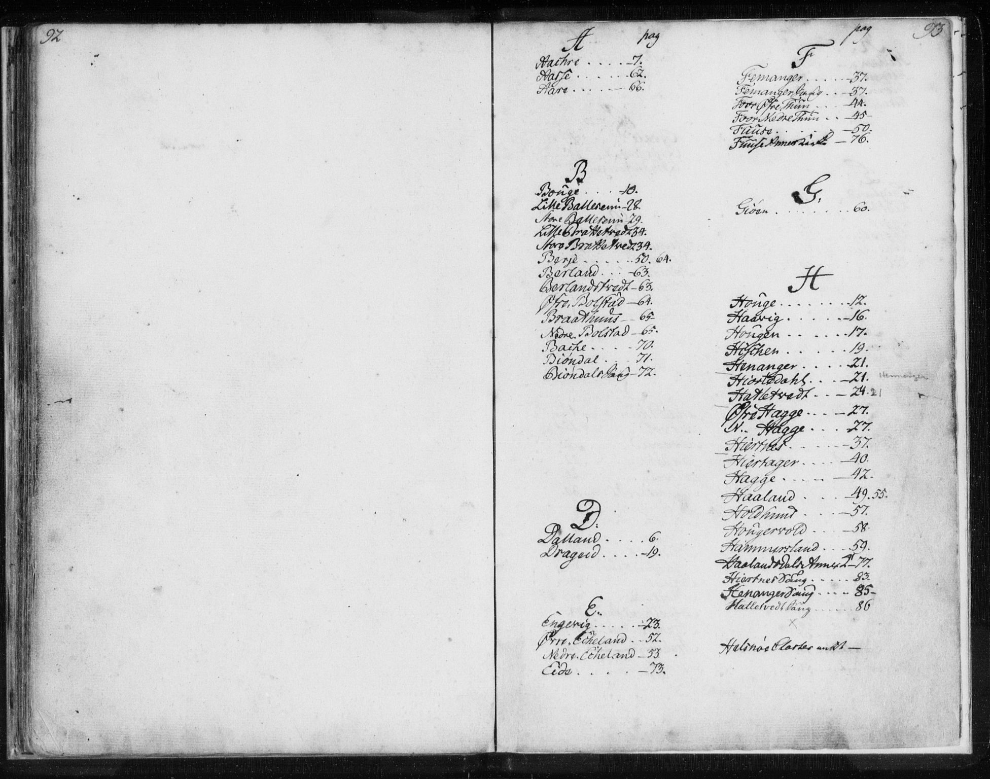 Midhordland sorenskriveri, SAB/A-3001/1/G/Ga/Gab/L0002: Panteregister nr. II.A.b.2, 1760-1820, s. 92-93