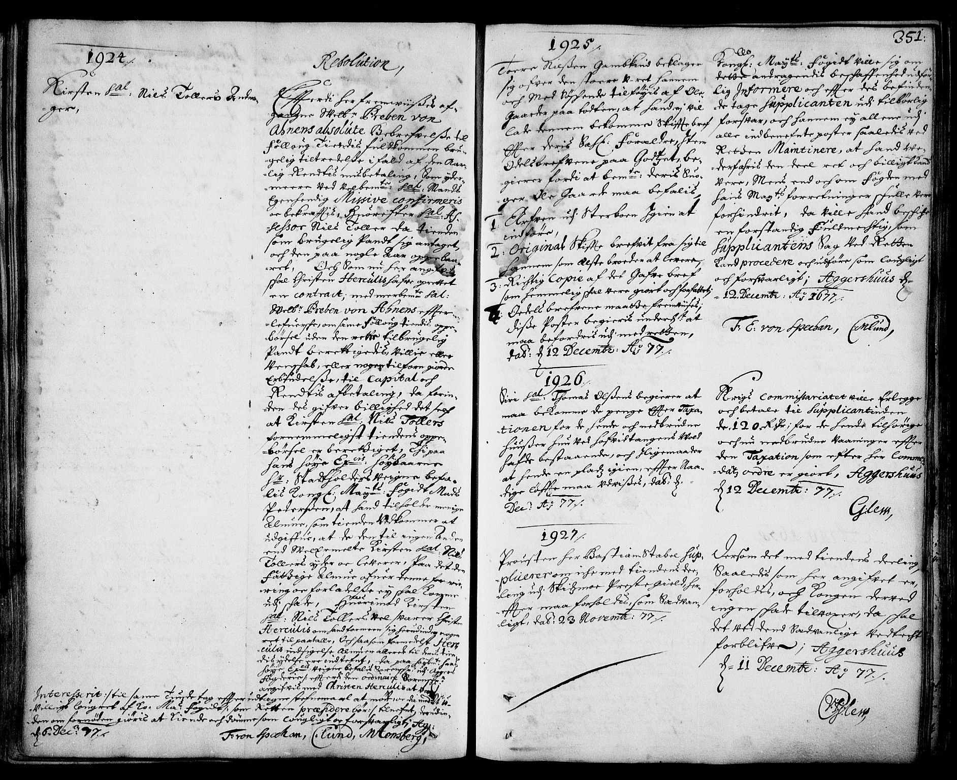 Stattholderembetet 1572-1771, AV/RA-EA-2870/Ad/L0003: Supplikasjons- og resolusjonsprotokoll, 1671-1682, s. 350b-351a