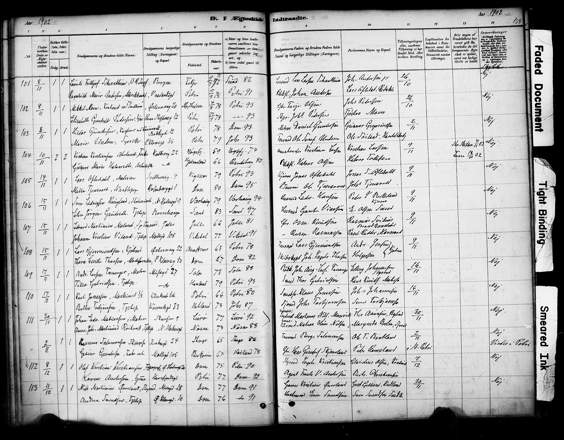 Domkirken sokneprestkontor, SAST/A-101812/001/30/30BA/L0029: Ministerialbok nr. A 28, 1878-1904, s. 158