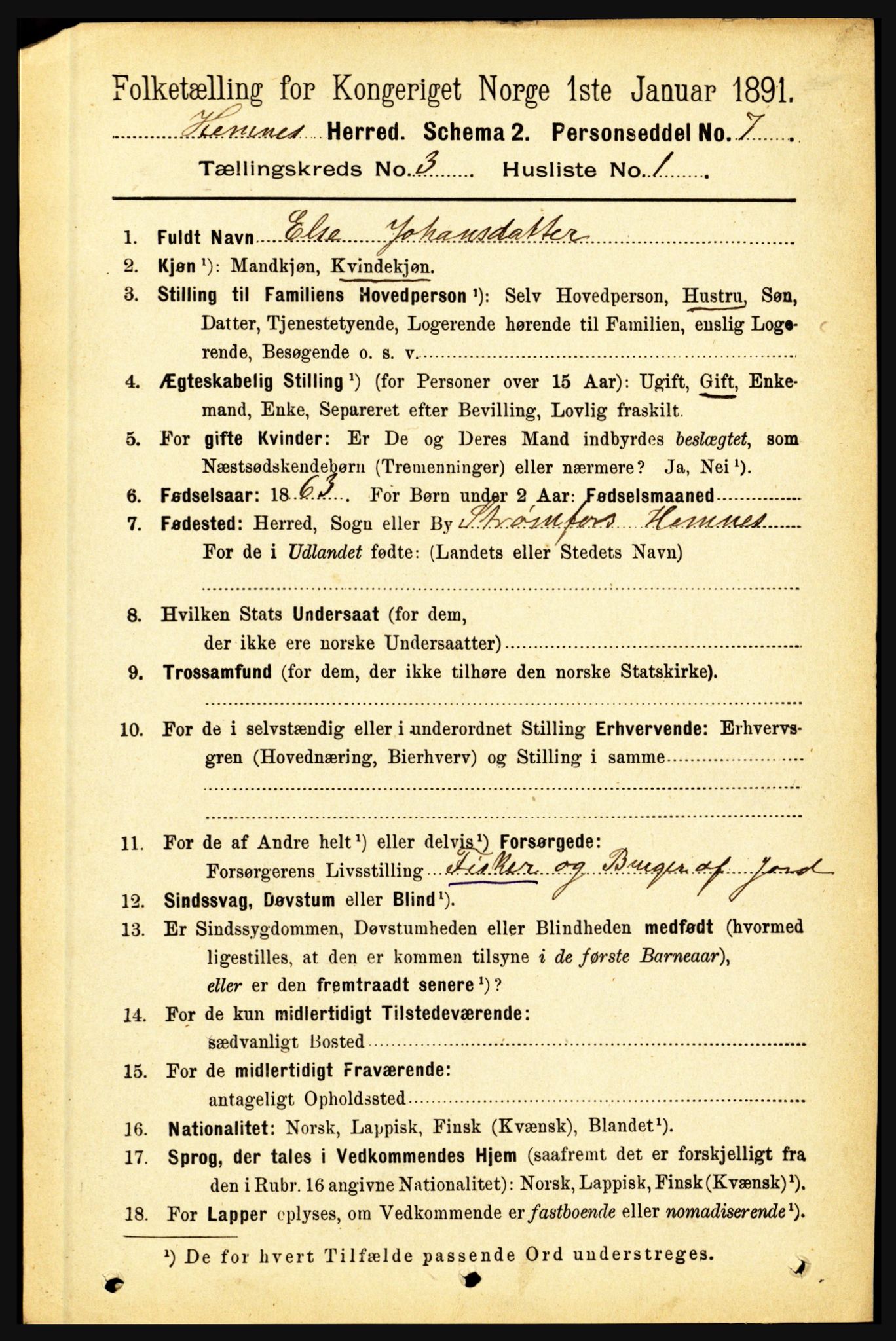 RA, Folketelling 1891 for 1832 Hemnes herred, 1891, s. 1930