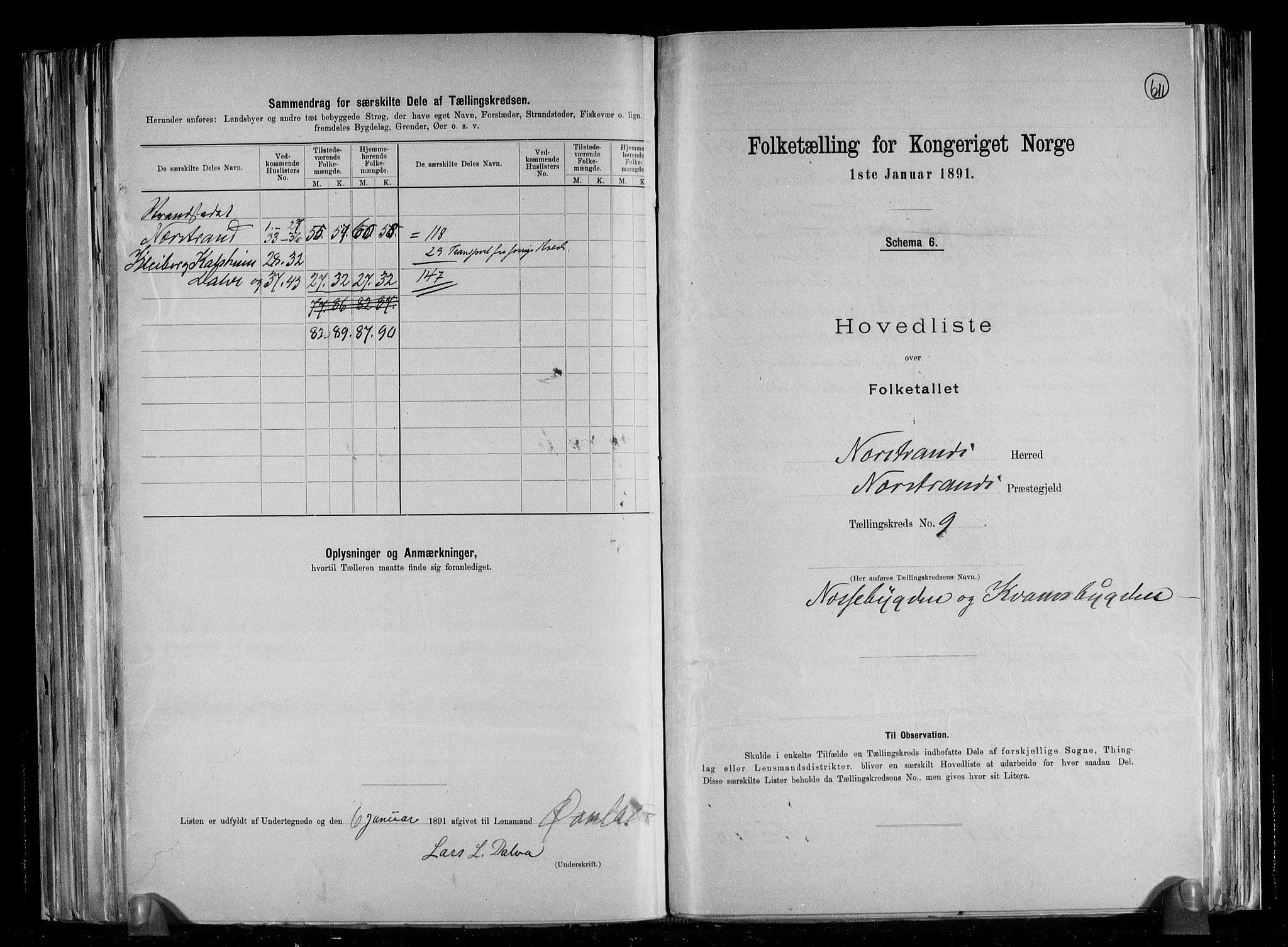 RA, Folketelling 1891 for 1139 Nedstrand herred, 1891, s. 21