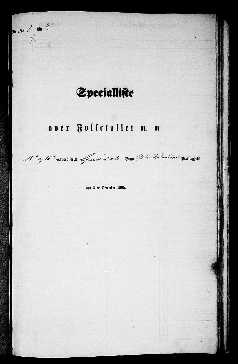 RA, Folketelling 1865 for 1429P Ytre Holmedal prestegjeld, 1865, s. 141