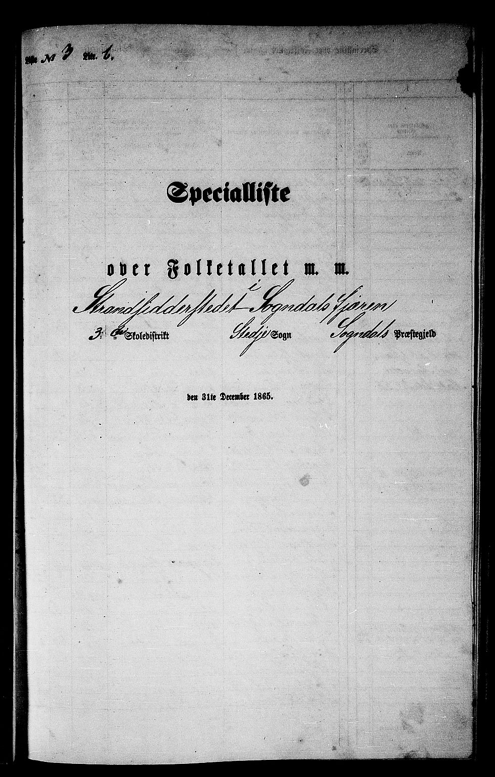 RA, Folketelling 1865 for 1420P Sogndal prestegjeld, 1865, s. 63