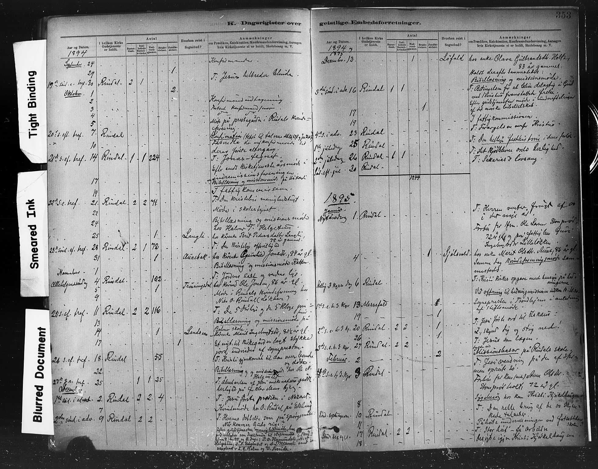 Ministerialprotokoller, klokkerbøker og fødselsregistre - Møre og Romsdal, AV/SAT-A-1454/598/L1069: Ministerialbok nr. 598A03, 1882-1895, s. 353