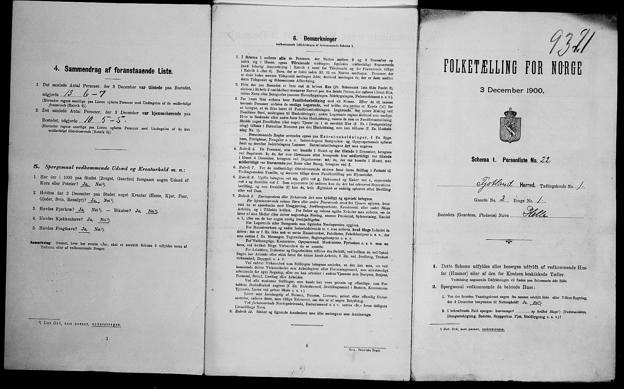 SAK, Folketelling 1900 for 1036 Fjotland herred, 1900, s. 35