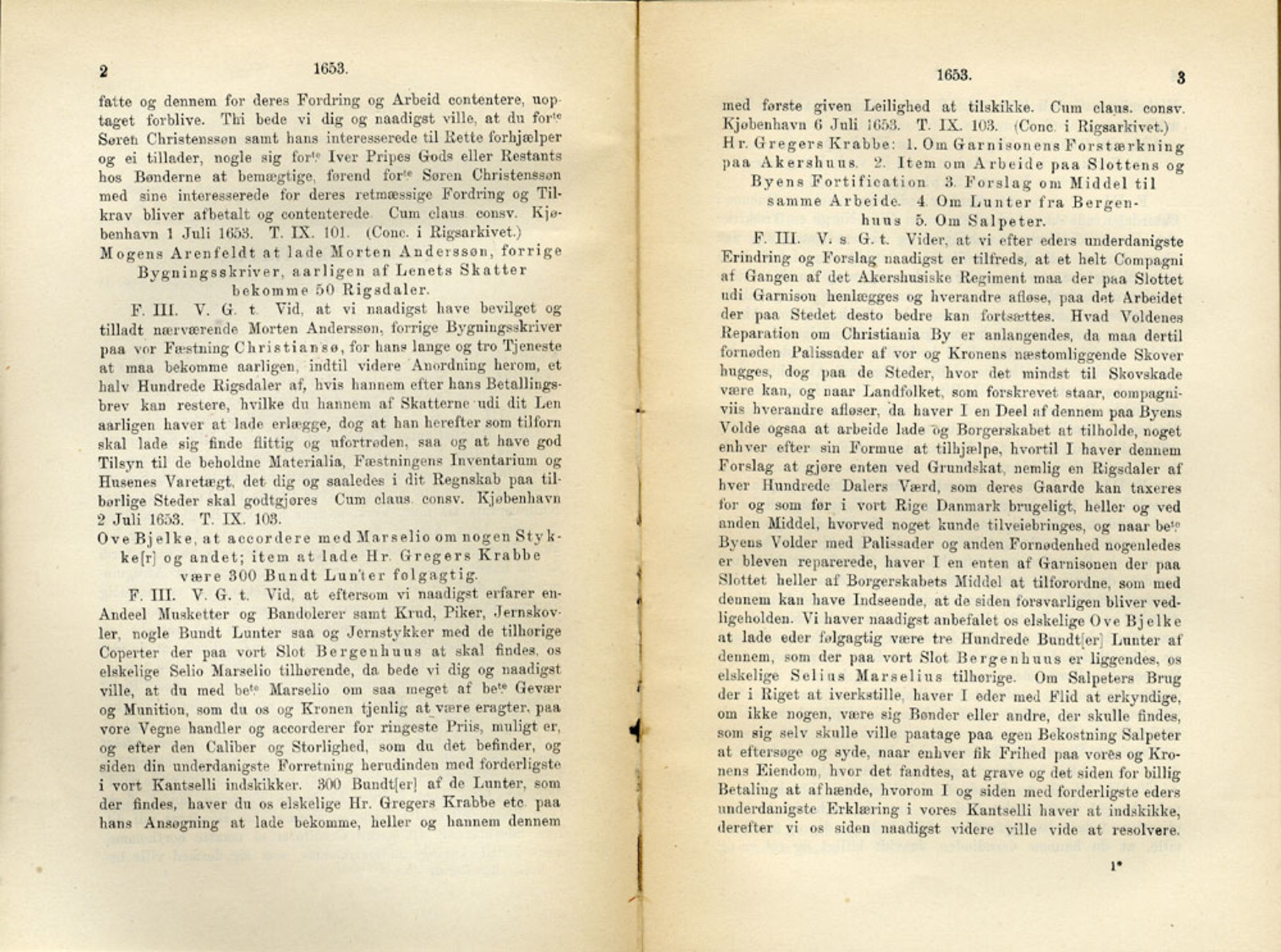 Publikasjoner utgitt av Det Norske Historiske Kildeskriftfond, PUBL/-/-/-: Norske Rigs-Registranter, bind 11, 1653-1656, s. 2-3