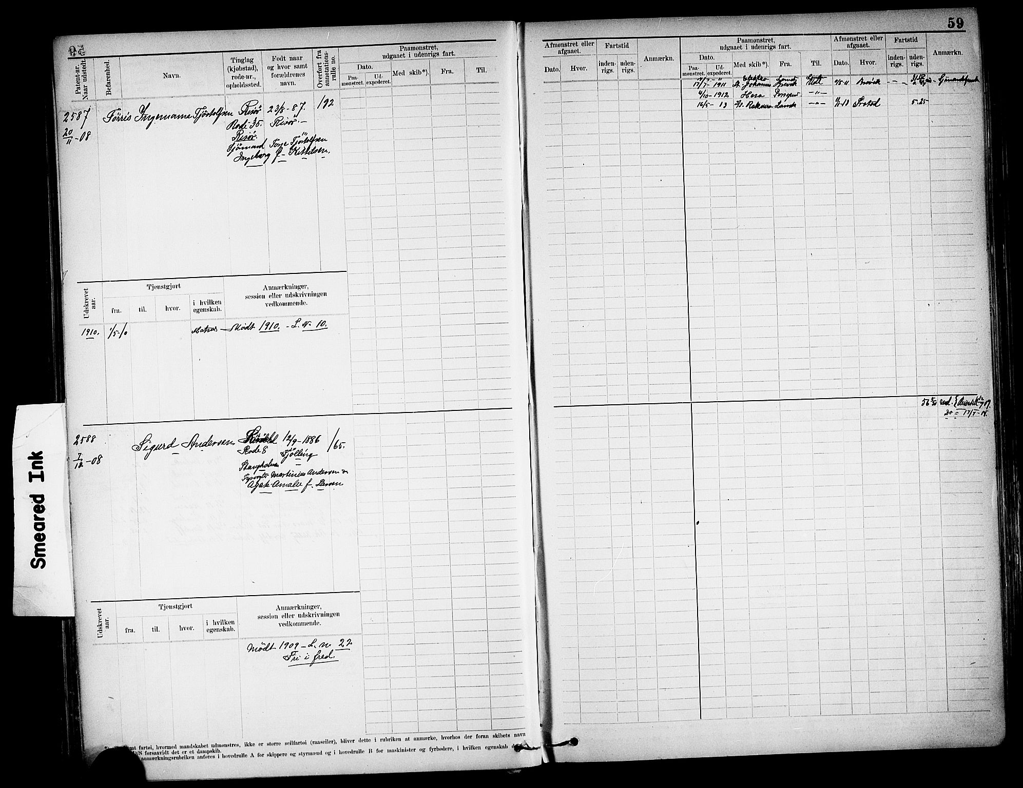 Risør mønstringskrets, AV/SAK-2031-0010/F/Fb/L0013: Hovedrulle nr 2475-3063, T-12, 1904-1928, s. 65