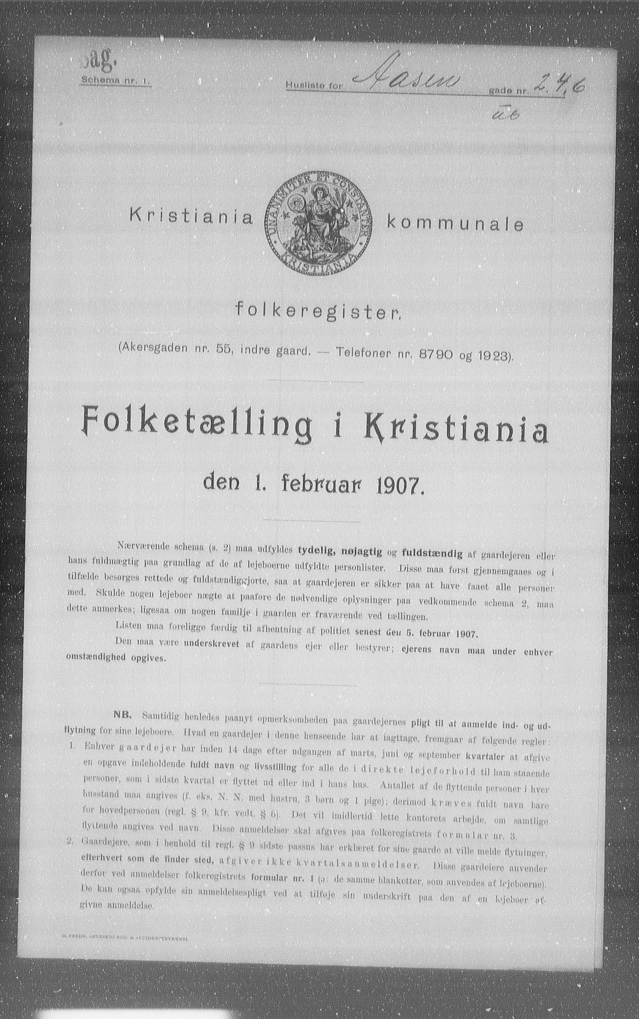 OBA, Kommunal folketelling 1.2.1907 for Kristiania kjøpstad, 1907, s. 66630