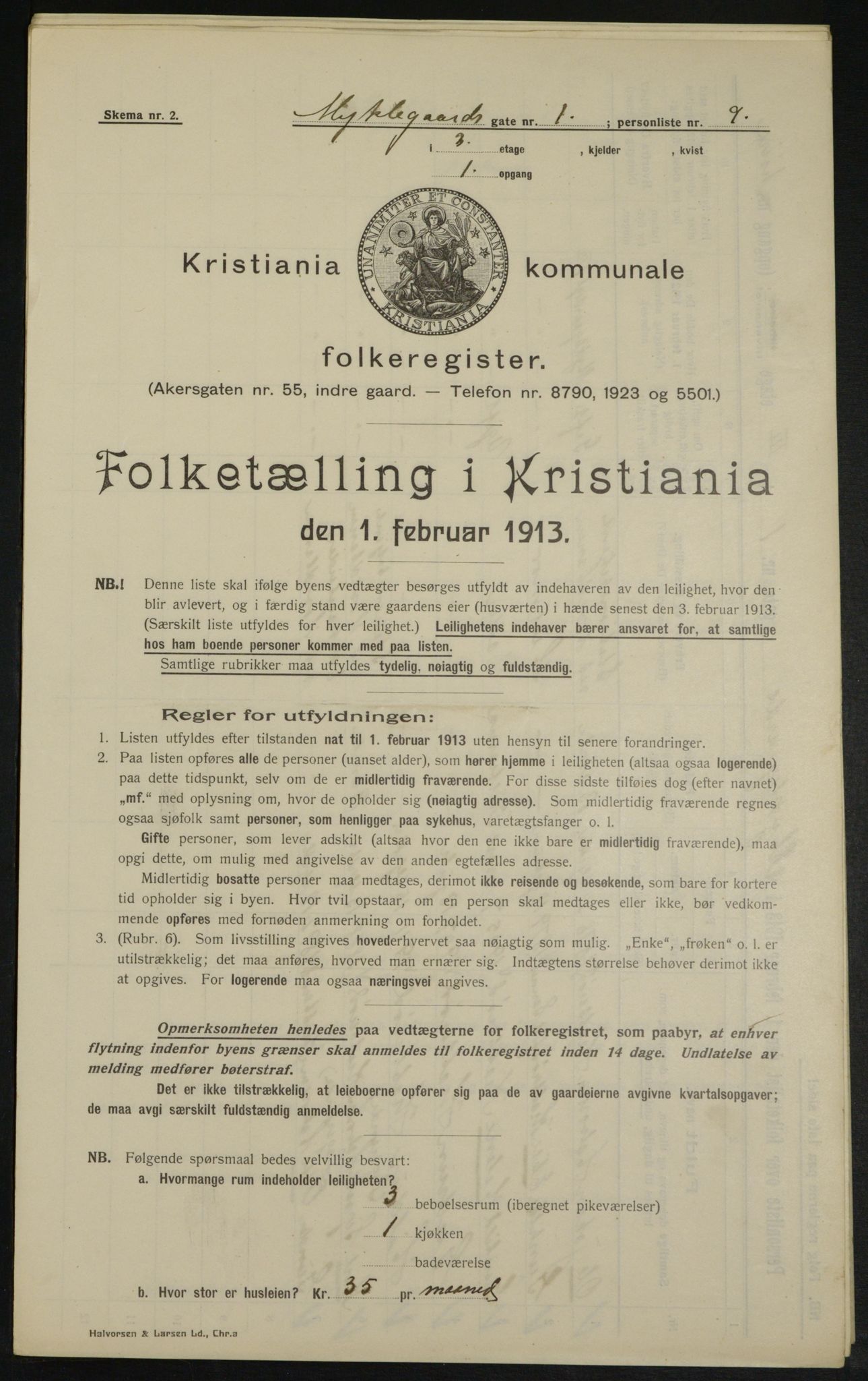 OBA, Kommunal folketelling 1.2.1913 for Kristiania, 1913, s. 68135