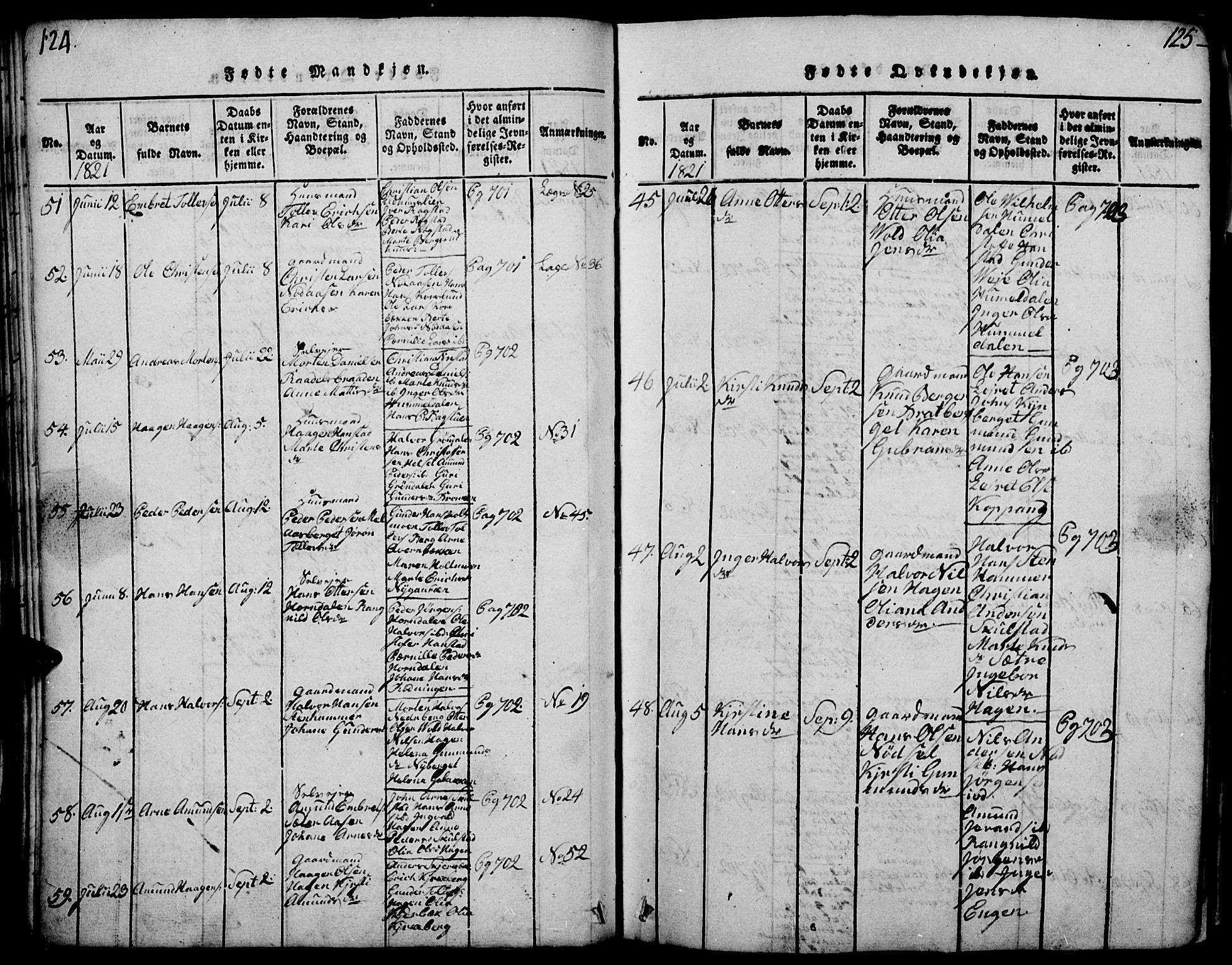 Elverum prestekontor, AV/SAH-PREST-044/H/Ha/Haa/L0007: Ministerialbok nr. 7, 1815-1830, s. 124-125