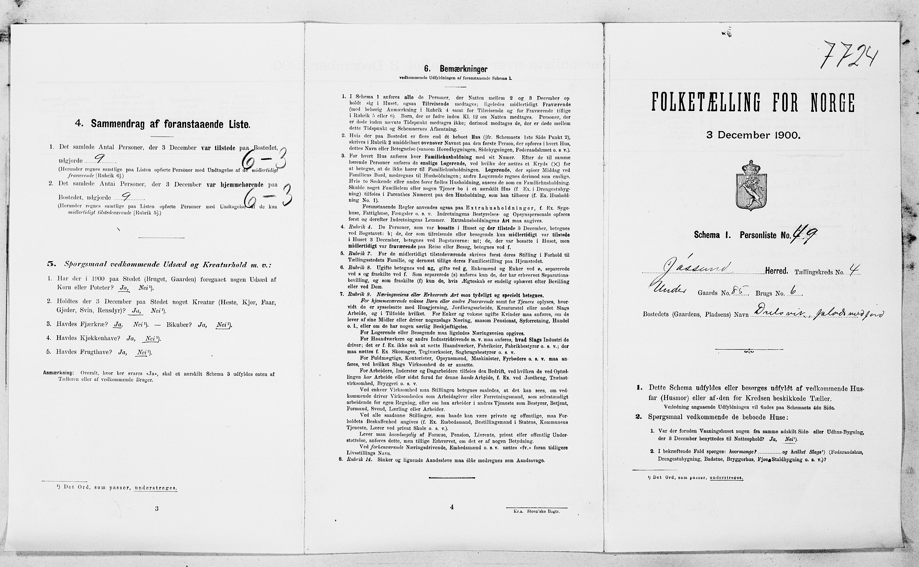 SAT, Folketelling 1900 for 1629 Jøssund herred, 1900, s. 517