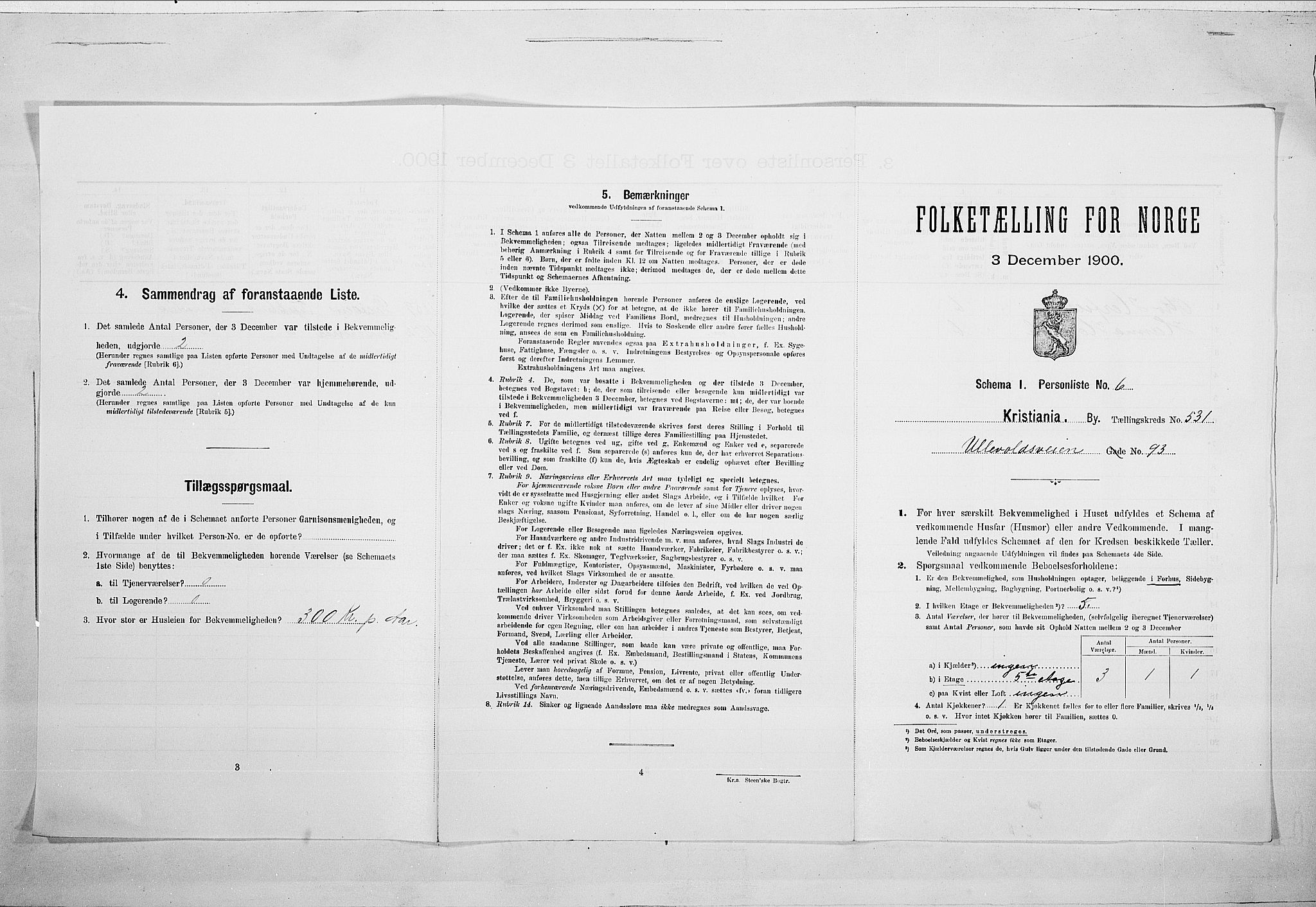 SAO, Folketelling 1900 for 0301 Kristiania kjøpstad, 1900, s. 107518