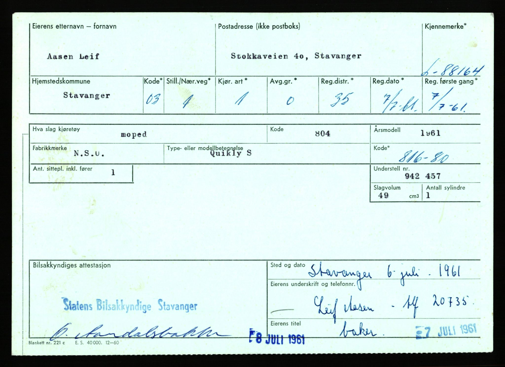 Stavanger trafikkstasjon, AV/SAST-A-101942/0/F/L0074: L-86500 - L-88799, 1930-1971, s. 1672