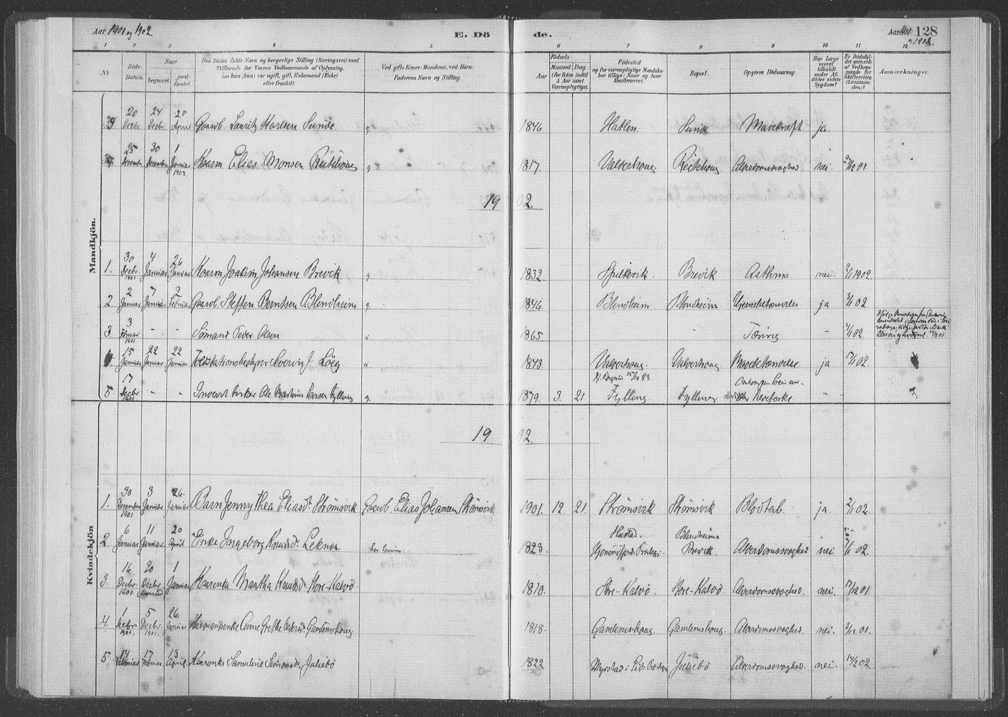 Ministerialprotokoller, klokkerbøker og fødselsregistre - Møre og Romsdal, AV/SAT-A-1454/528/L0403: Ministerialbok nr. 528A13I, 1880-1947, s. 128