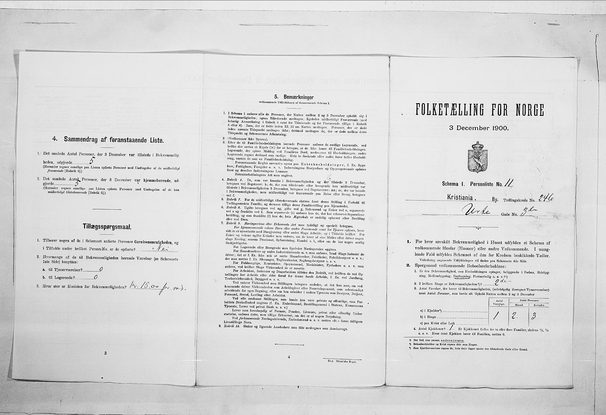 SAO, Folketelling 1900 for 0301 Kristiania kjøpstad, 1900, s. 108539