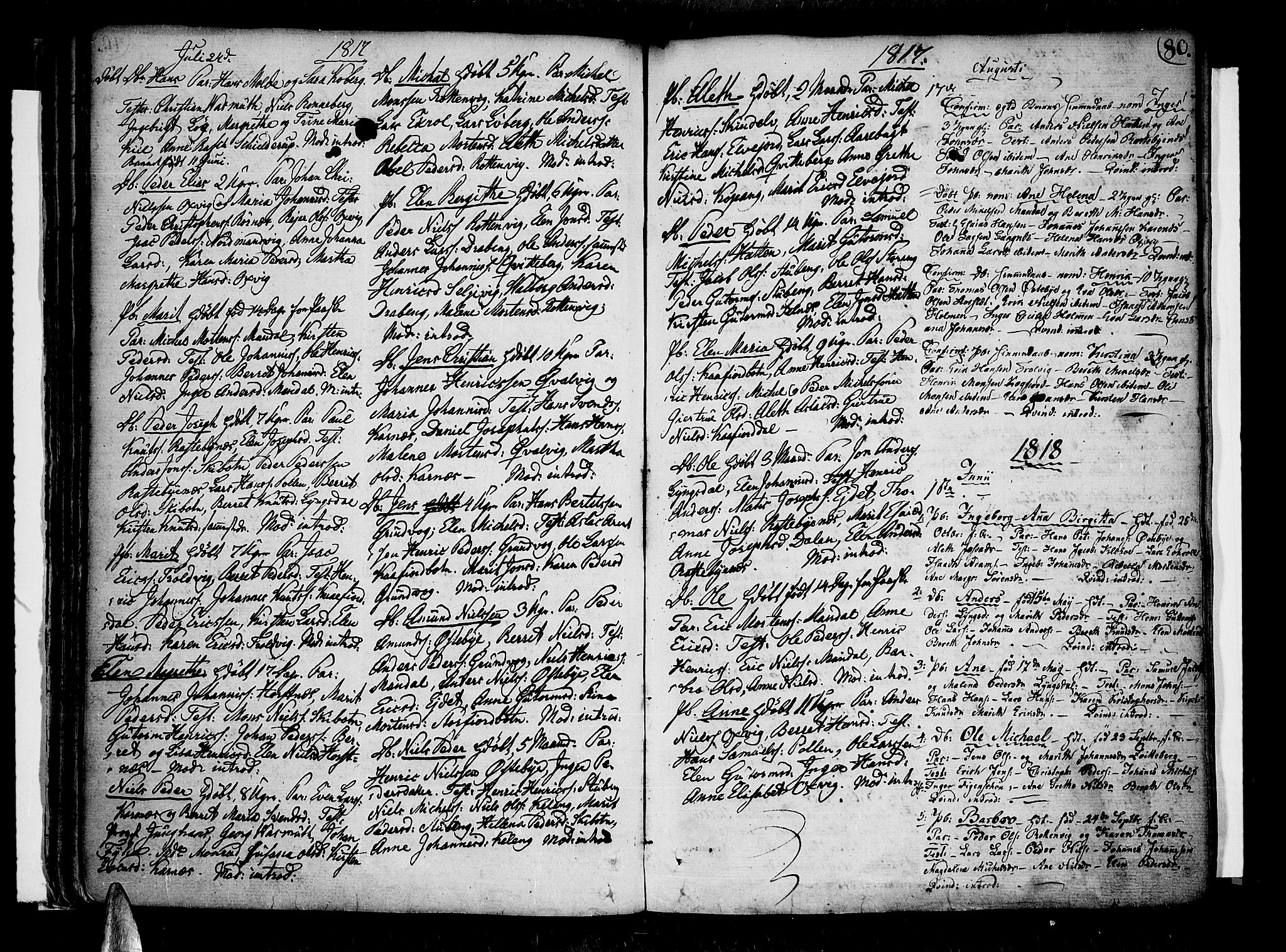 Lyngen sokneprestembete, AV/SATØ-S-1289/H/He/Hea/L0002kirke: Ministerialbok nr. 2, 1785-1840, s. 80