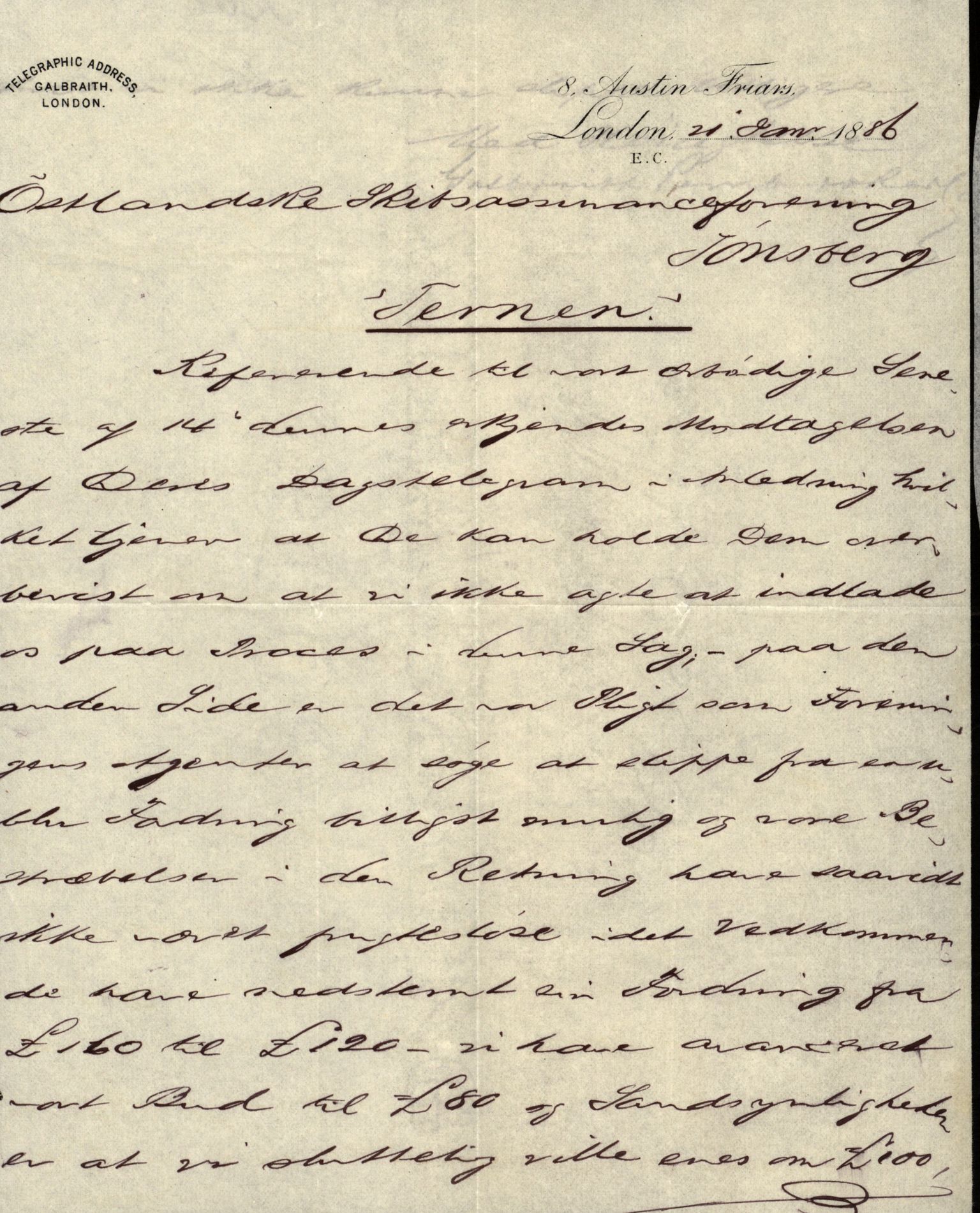 Pa 63 - Østlandske skibsassuranceforening, VEMU/A-1079/G/Ga/L0019/0001: Havaridokumenter / Telanak, Telefon, Ternen, Sir John Lawrence, Benguela, 1886, s. 46