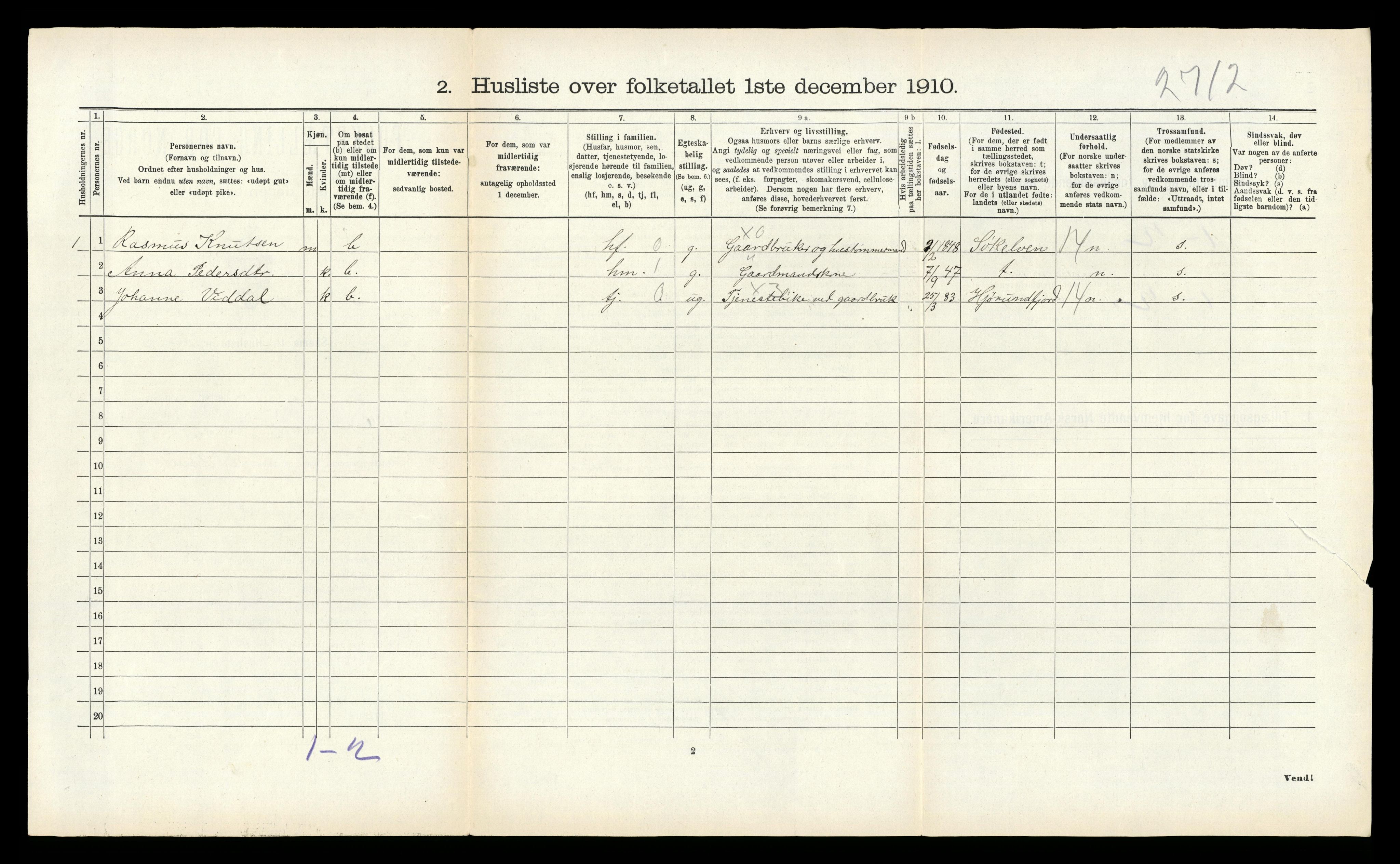 RA, Folketelling 1910 for 1530 Vatne herred, 1910, s. 114