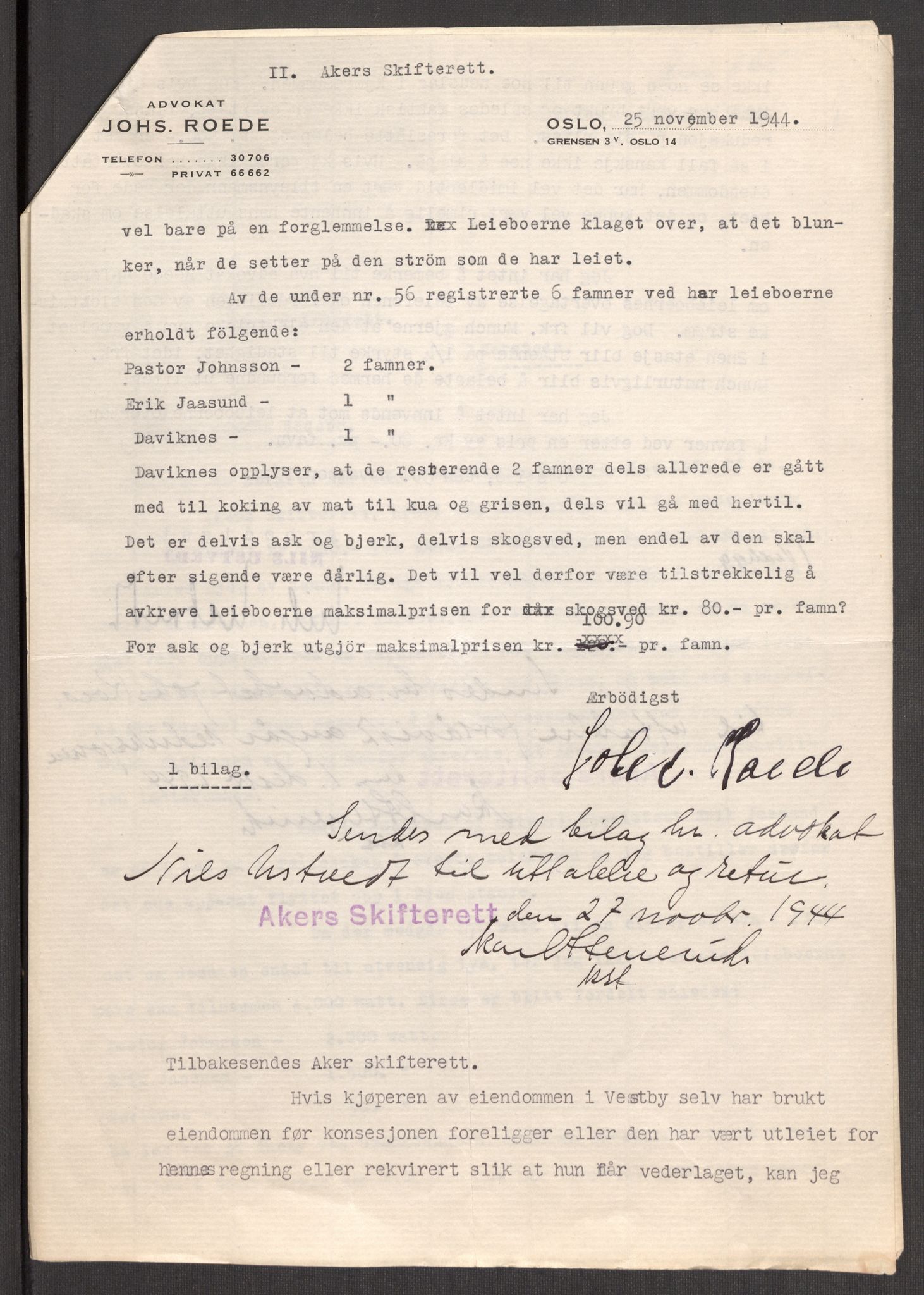 Oslo skifterett, AV/SAO-A-10383/I/Id/L0005: Bomapper (sluttede bo), 1948, s. 95