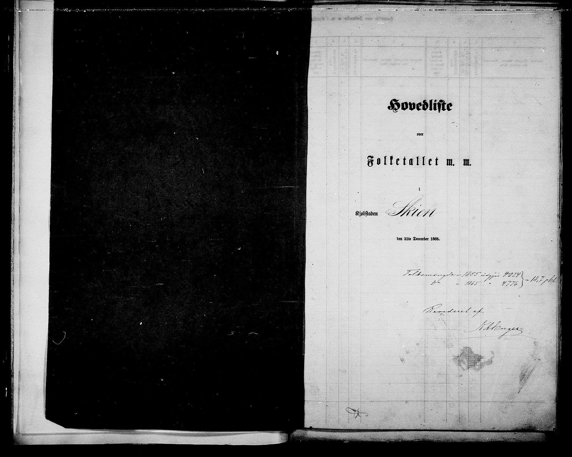 RA, Folketelling 1865 for 0806P Skien prestegjeld, 1865, s. 4