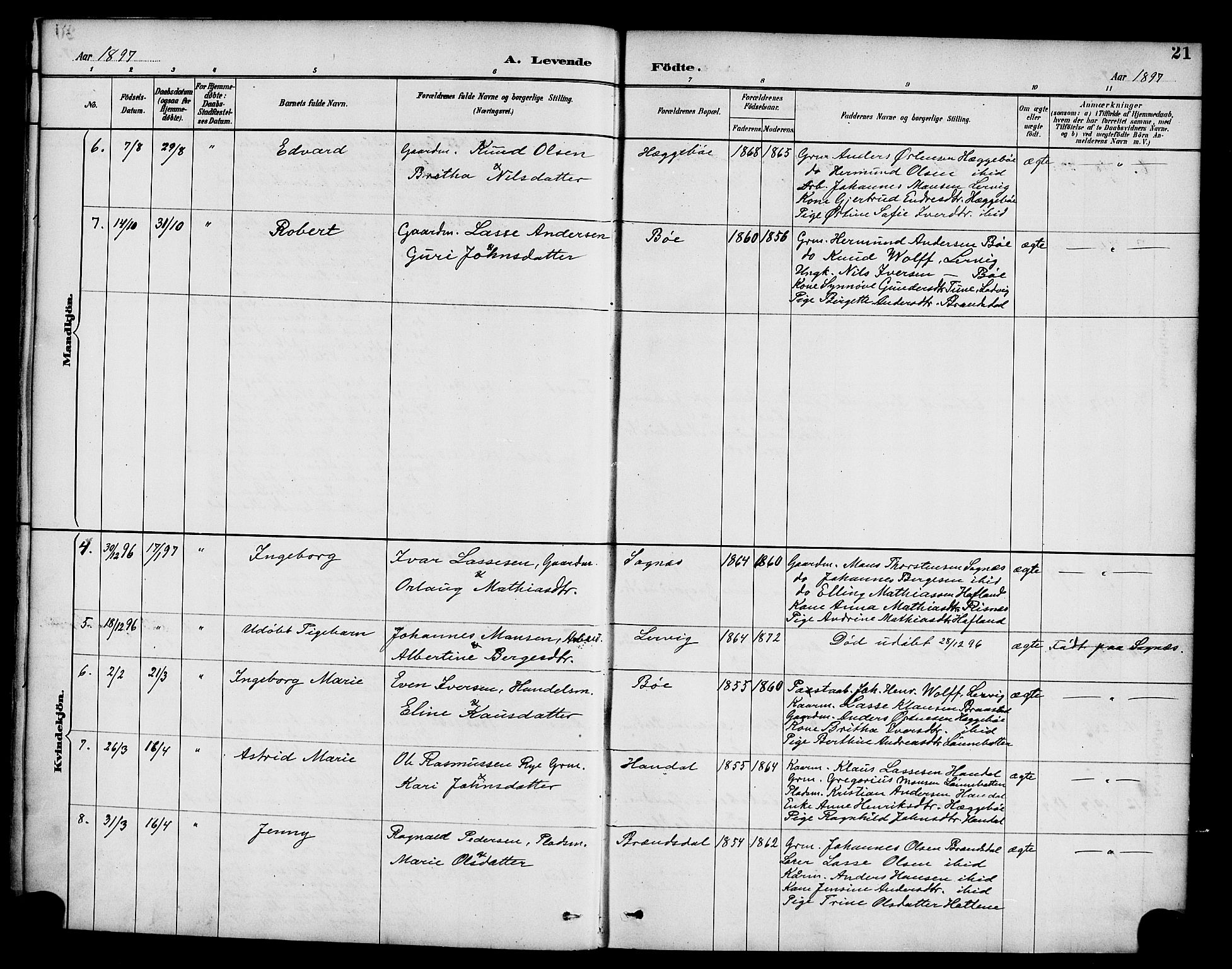 Hyllestad sokneprestembete, SAB/A-80401: Ministerialbok nr. C 1, 1886-1904, s. 21