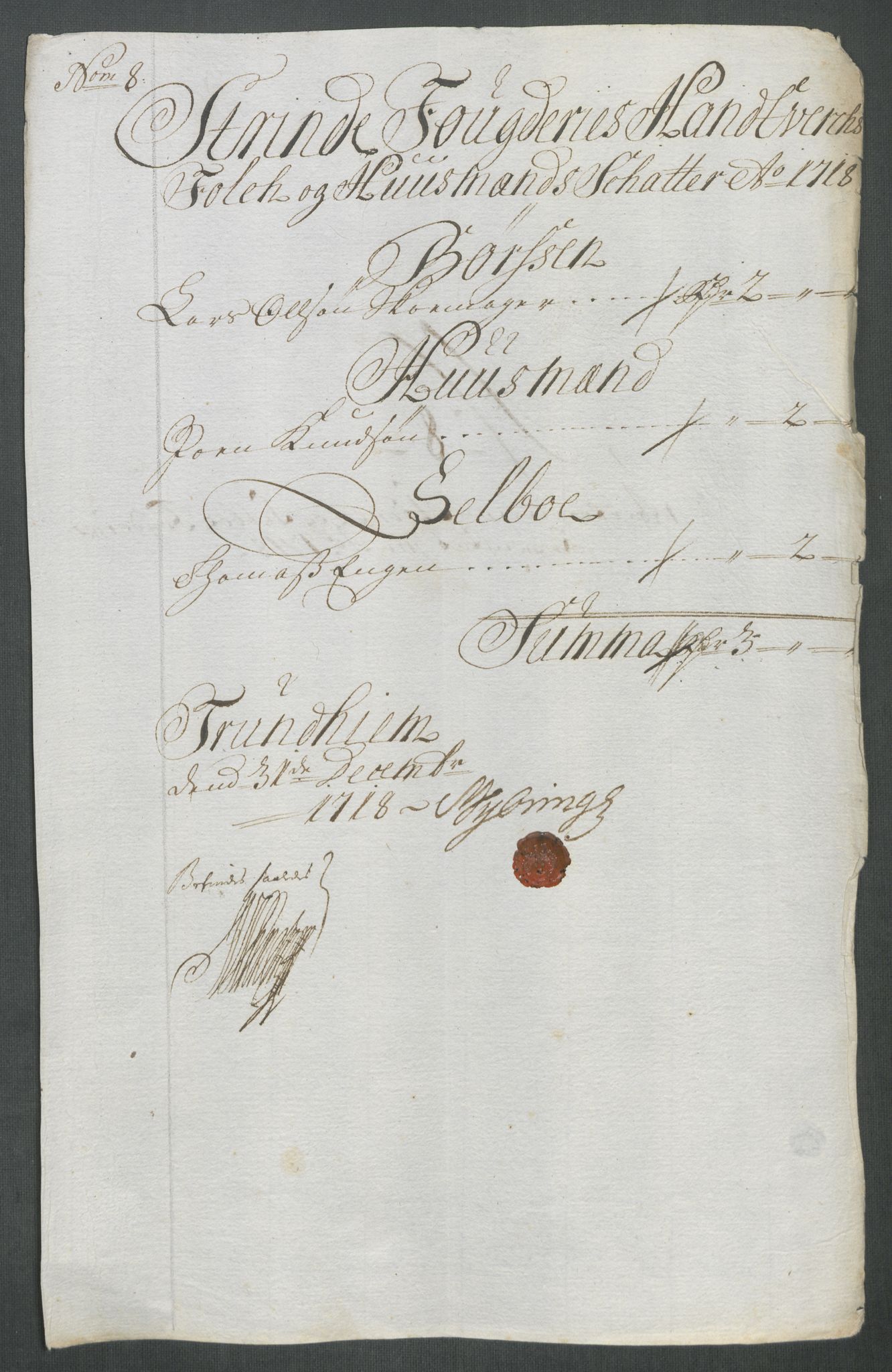 Rentekammeret inntil 1814, Reviderte regnskaper, Fogderegnskap, RA/EA-4092/R61/L4116: Fogderegnskap Strinda og Selbu, 1717-1718, s. 389